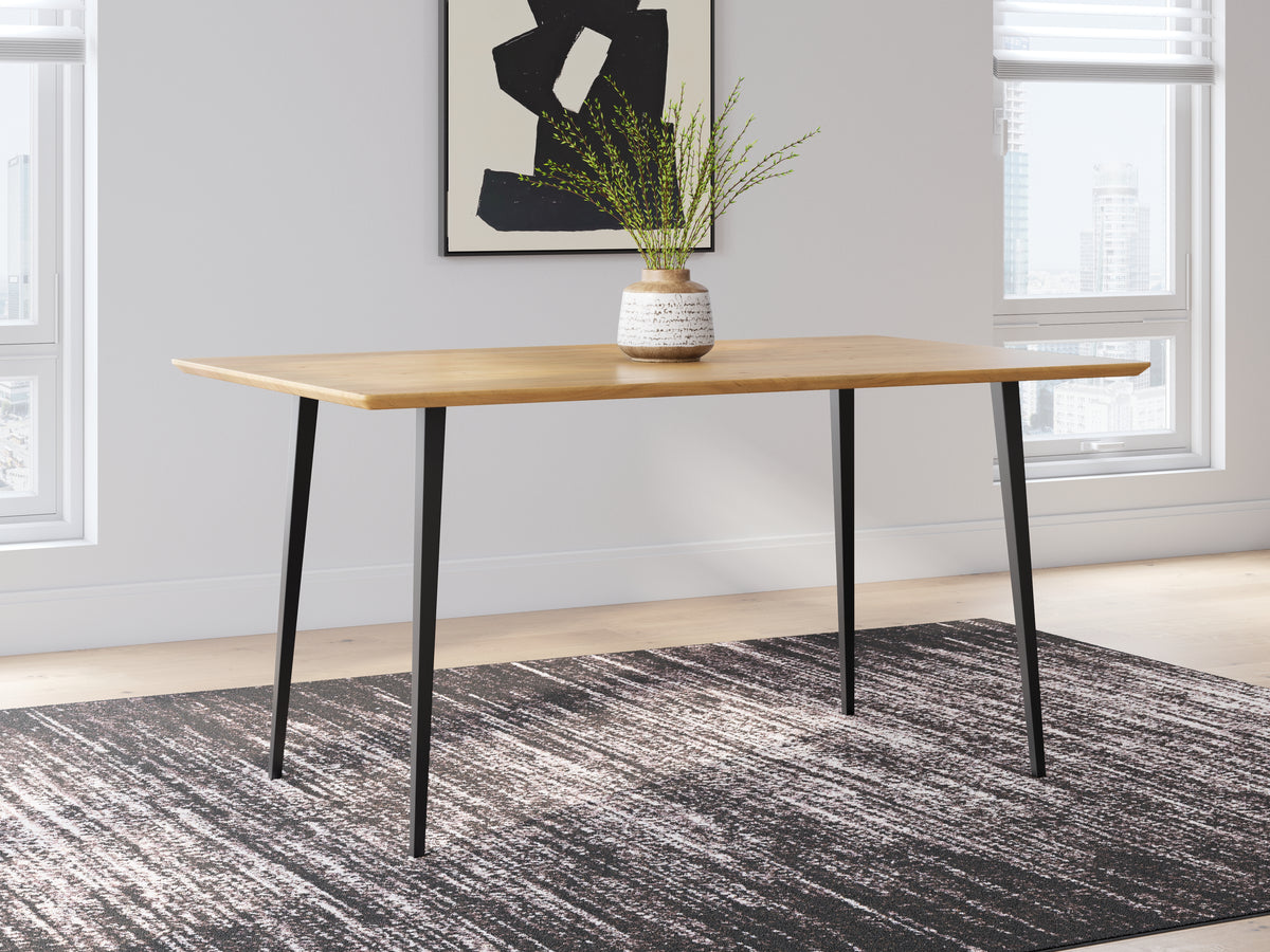3 Brothers Decor - Ashley Furniture - Gretlynn Dining Room - Rectangular Dining Room Table / Black/Natural - D501-25