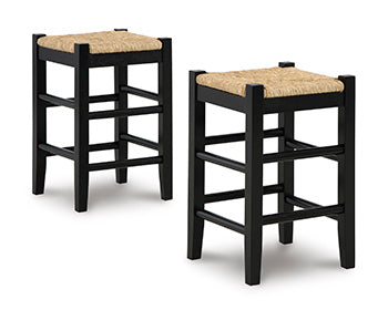 3 Brothers Decor - Ashley Furniture - Mirimyn Dining Room - Counter Height Bar Stool (Set of 2) / Black - D508-124X2