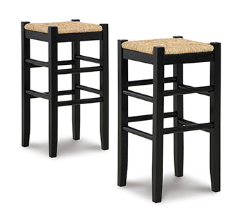 3 Brothers Decor - Ashley Furniture - Mirimyn Dining Room - Bar Height Bar Stool (Set of 2) / Black - D508-130X2