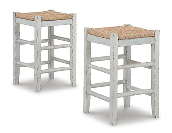 3 Brothers Decor - Ashley Furniture - Mirimyn Dining Room - Counter Height Bar Stool (Set of 2) / White - D508-224X2