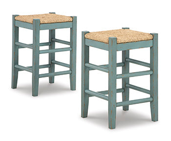 3 Brothers Decor - Ashley Furniture - Mirimyn Dining Room - Counter Height Bar Stool (Set of 2) / Teal - D508-324X2