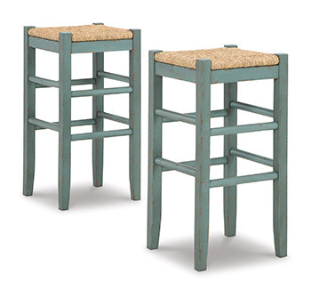 3 Brothers Decor - Ashley Furniture - Mirimyn Dining Room - Bar Height Bar Stool (Set of 2) / Teal - D508-330X2