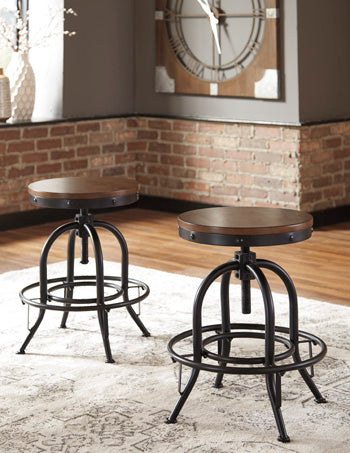 3 Brothers Decor - Ashley Furniture - Valebeck Dining Room - Counter Height Bar Stool (Set of 2) / Brown/Black - D546-224X2