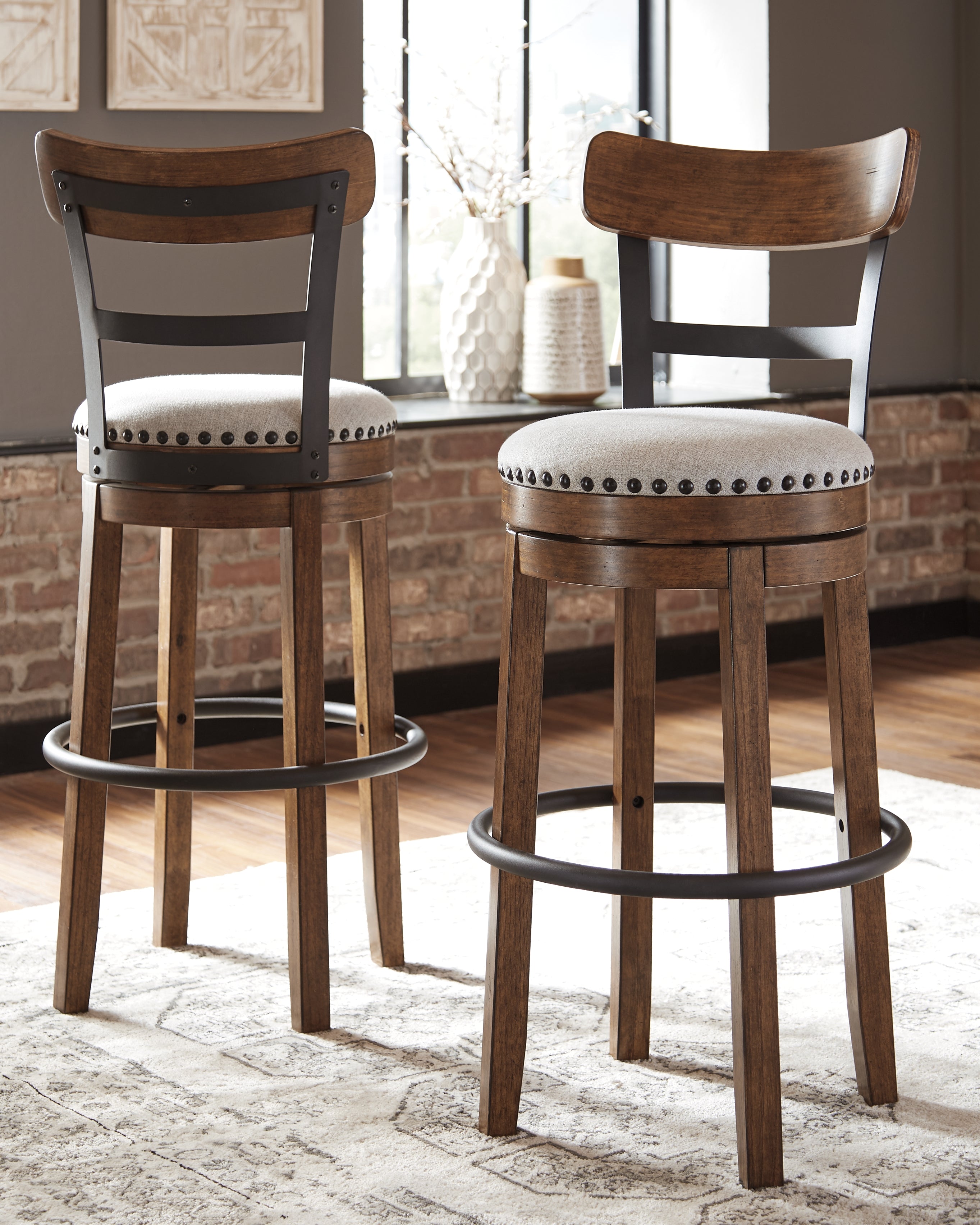 3 Brothers Decor - Ashley Furniture - Valebeck Dining Room - Tall UPH Swivel Barstool(1/CN) / Brown - D546-430