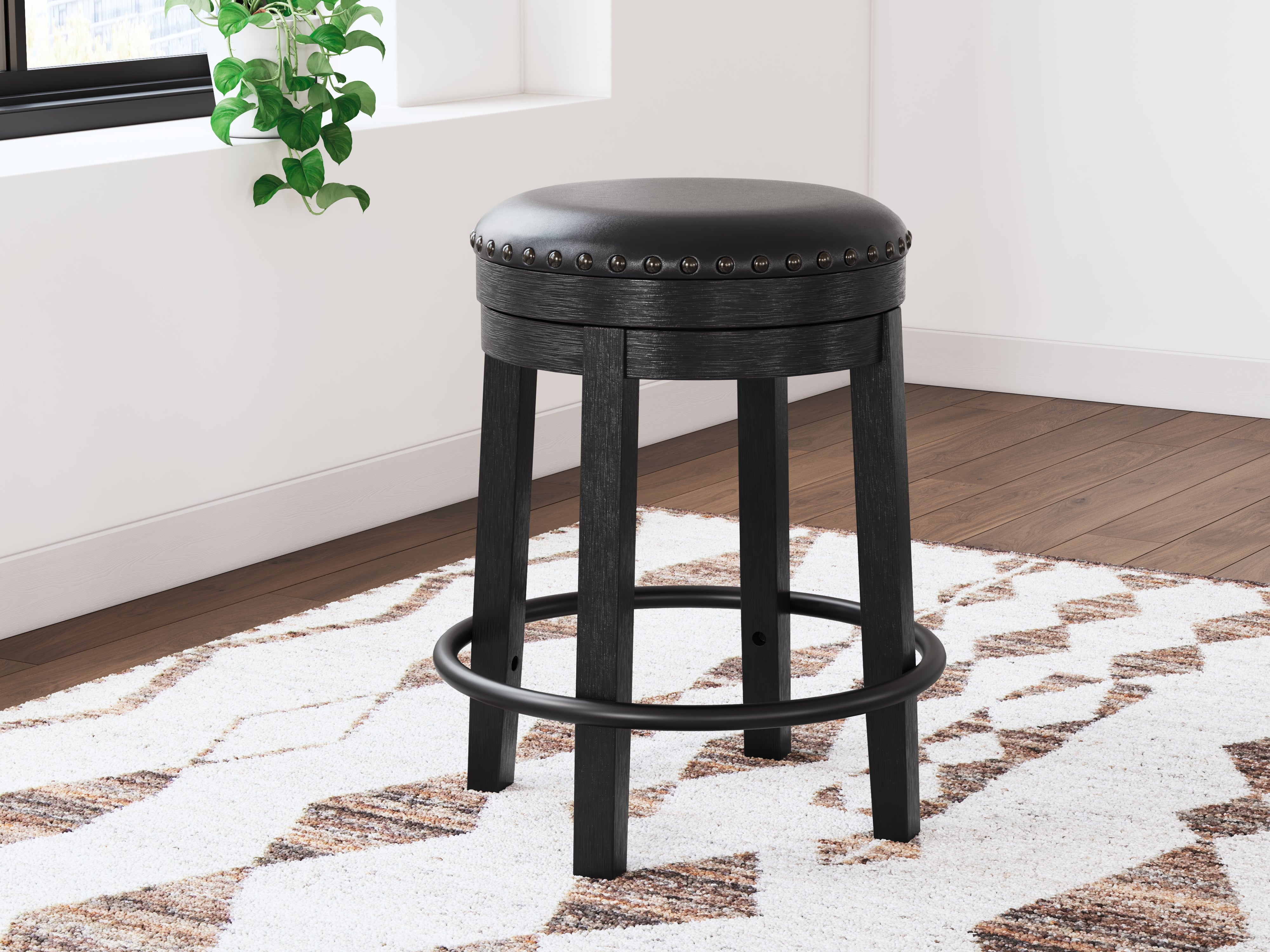 3 Brothers Decor - Ashley Furniture - Valebeck Dining Room - UPH Swivel Stool (1/CN) / Black - D546-824