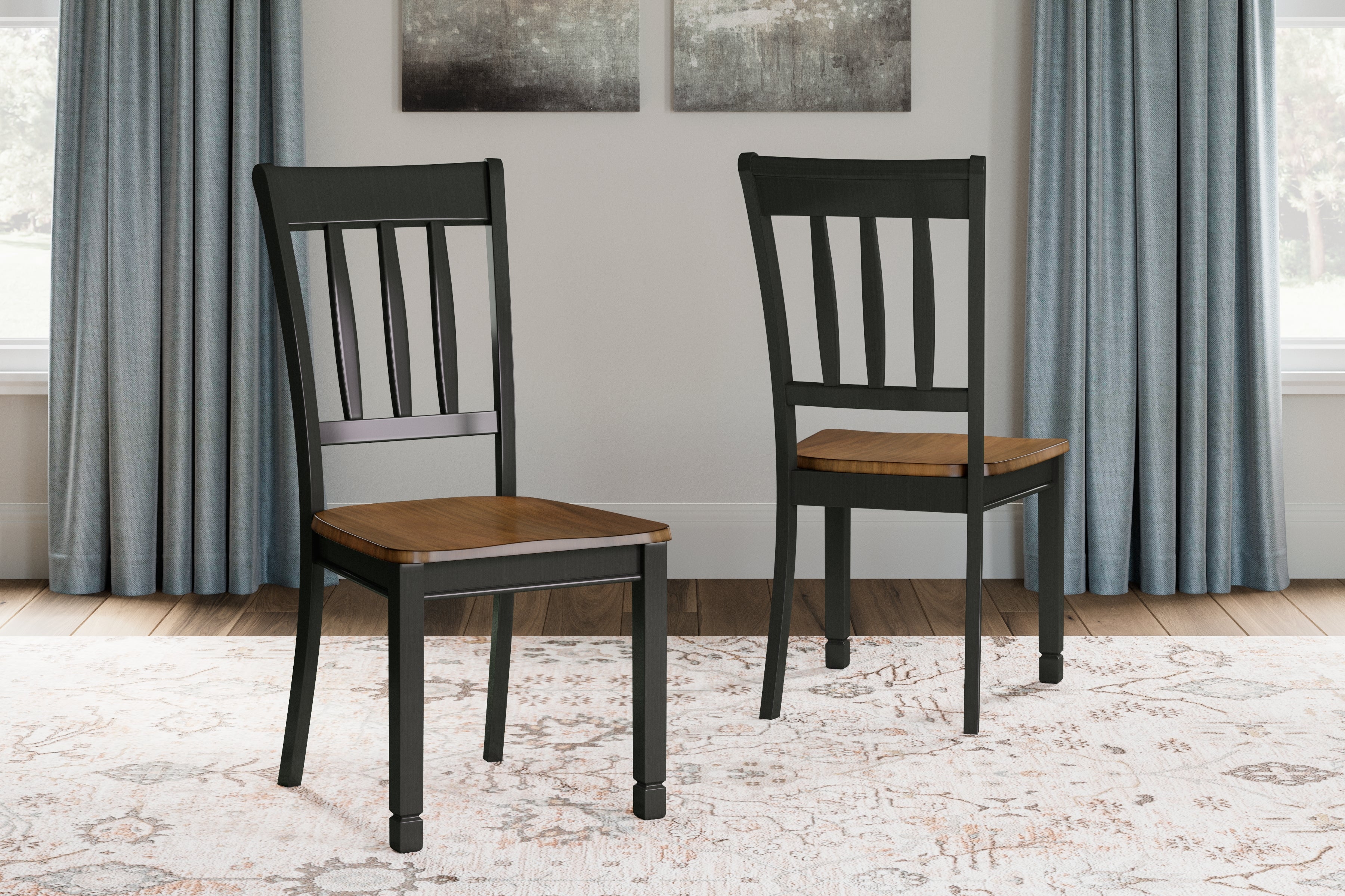 3 Brothers Decor - Ashley Furniture - Owingsville Dining Room - Dining Chair (Set of 2) / Black/Brown - D580-02X2