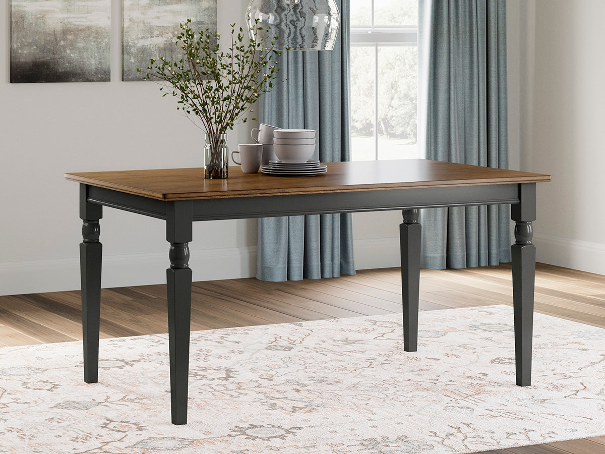 3 Brothers Decor - Ashley Furniture - Owingsville Dining Room - Rectangular Dining Room Table / Black/Brown - D580-25