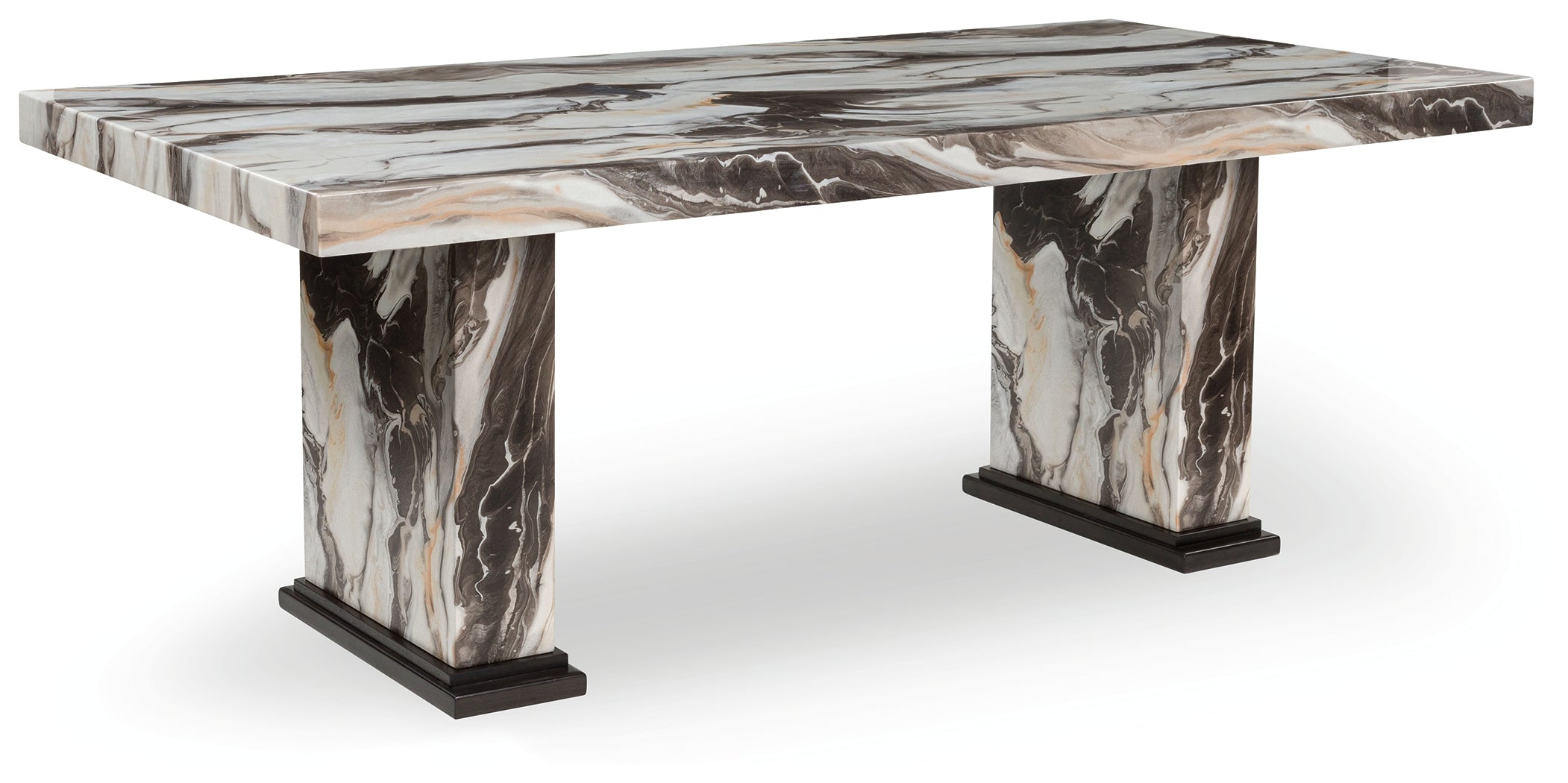 3 Brothers Decor - Ashley Furniture - Jeshina Dining Room - Dining Table / Dark Brown/Beige - PCD581D4