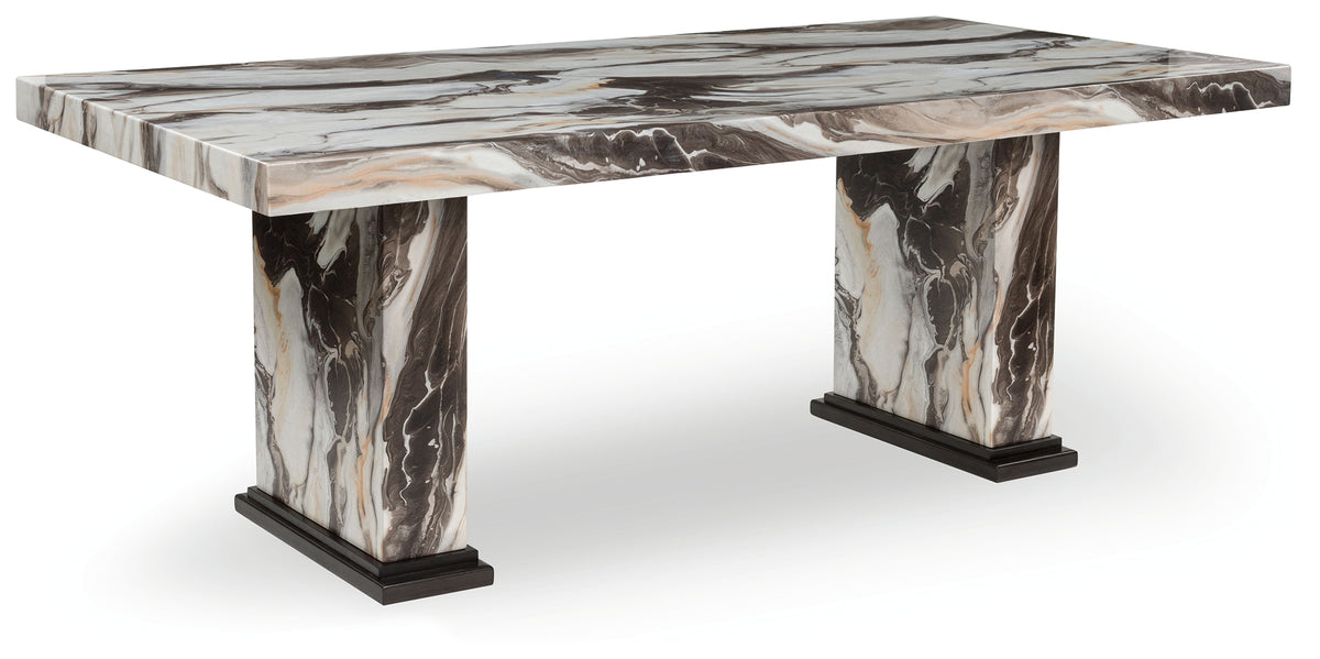3 Brothers Decor - Ashley Furniture - Jeshina Dining Room - Dining Table / Dark Brown/Beige - PCD581D4
