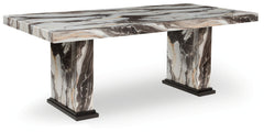 3 Brothers Decor - Ashley Furniture - Jeshina Dining Room - Dining Table / Dark Brown/Beige - PCD581D4
