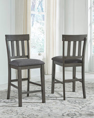 3 Brothers Decor - Ashley Furniture - Hallanden Dining Room - Counter Height Bar Stool (Set of 2) / Two-tone Gray - D589-124X2