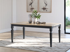 3 Brothers Decor - Ashley Furniture - Brenkerton Dining Table - Rectangular Dining Room Table / Grayish Brown/Black - PCD591-25