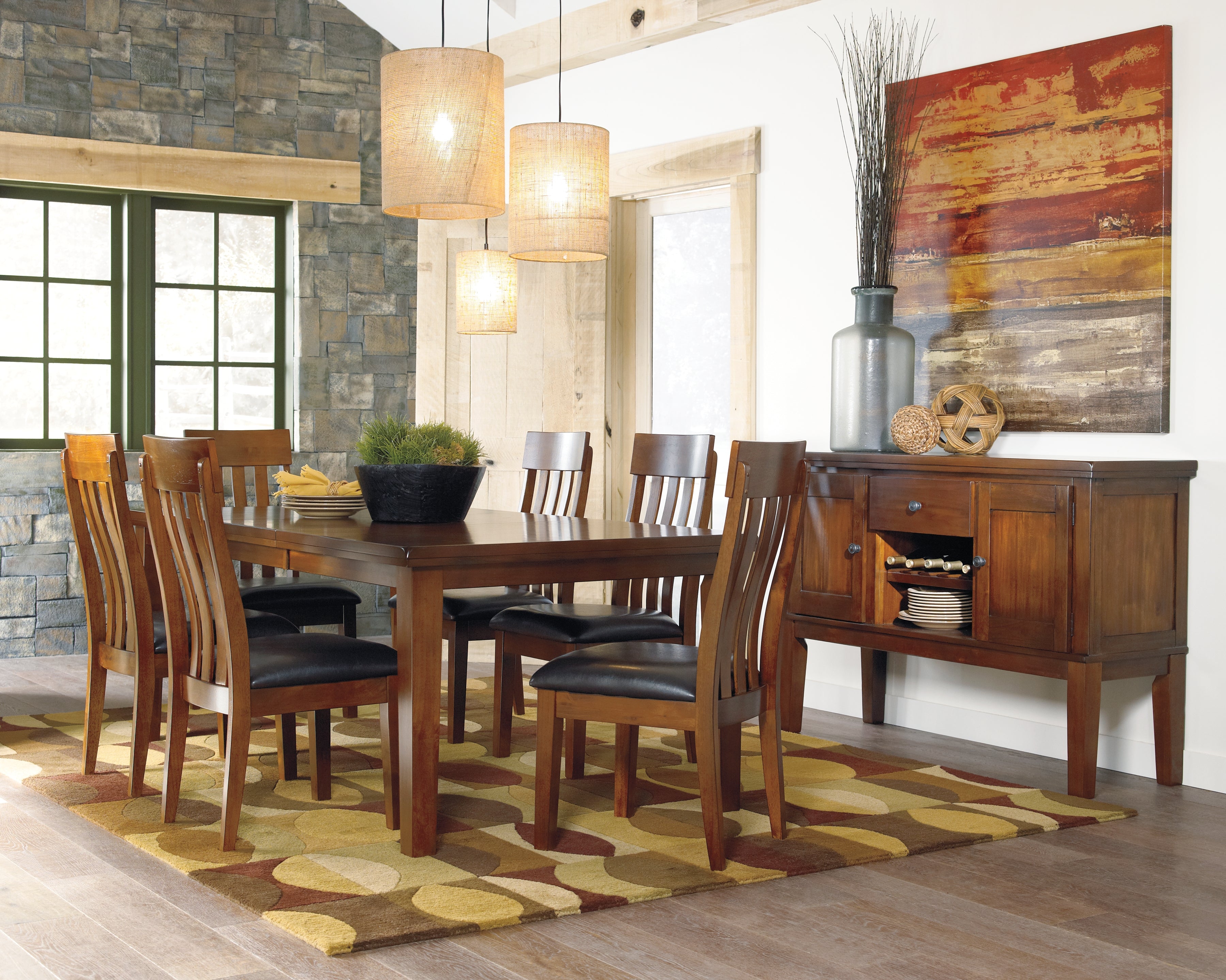 3 Brothers Decor - Ashley Furniture - Ralene Dining Room - RECT DRM Butterfly EXT Table / Medium Brown - D594-35