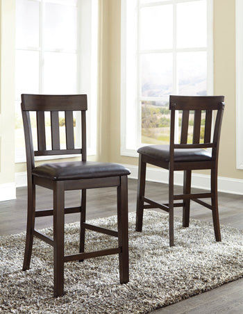 3 Brothers Decor - Ashley Furniture - Haddigan Dining Room - Counter Height Bar Stool (Set of 2) / Dark Brown - D596-124X2