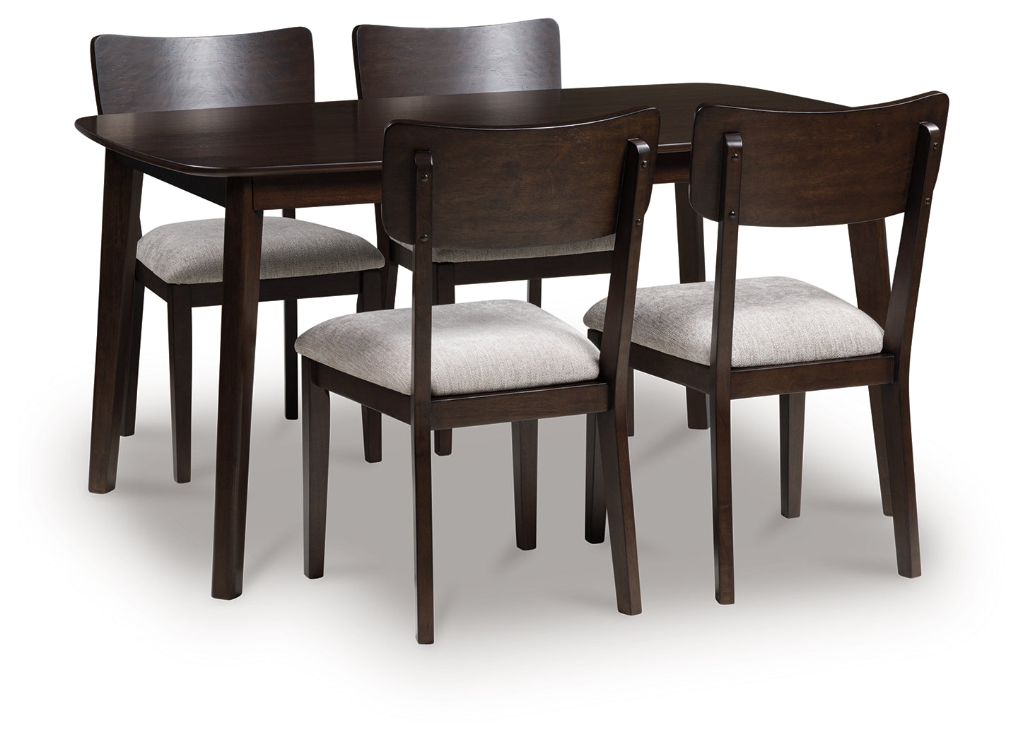 3 Brothers Decor - Ashley Furniture - Mallenette Dining Table and 4 Chairs (Set of 5) - Dining Room Table Set (5/CN) / Merlot - PCD607-225
