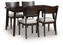 3 Brothers Decor - Ashley Furniture - Mallenette Dining Table and 4 Chairs (Set of 5) - Dining Room Table Set (5/CN) / Merlot - PCD607-225