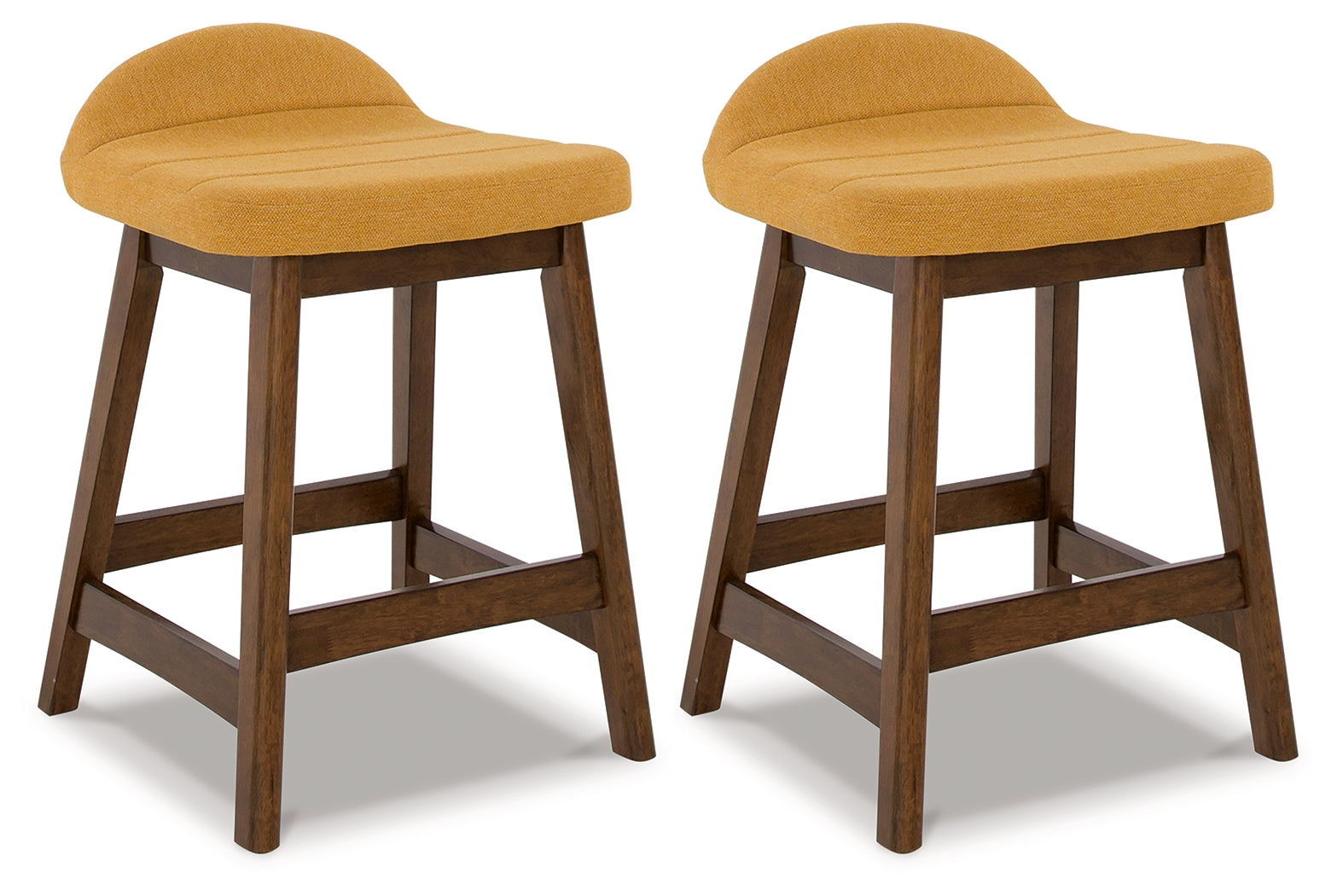 3 Brothers Decor - Ashley Furniture - Lyncott Dining Room - Counter Height Bar Stool (Set of 2) / Mustard/Brown - D615-424X2