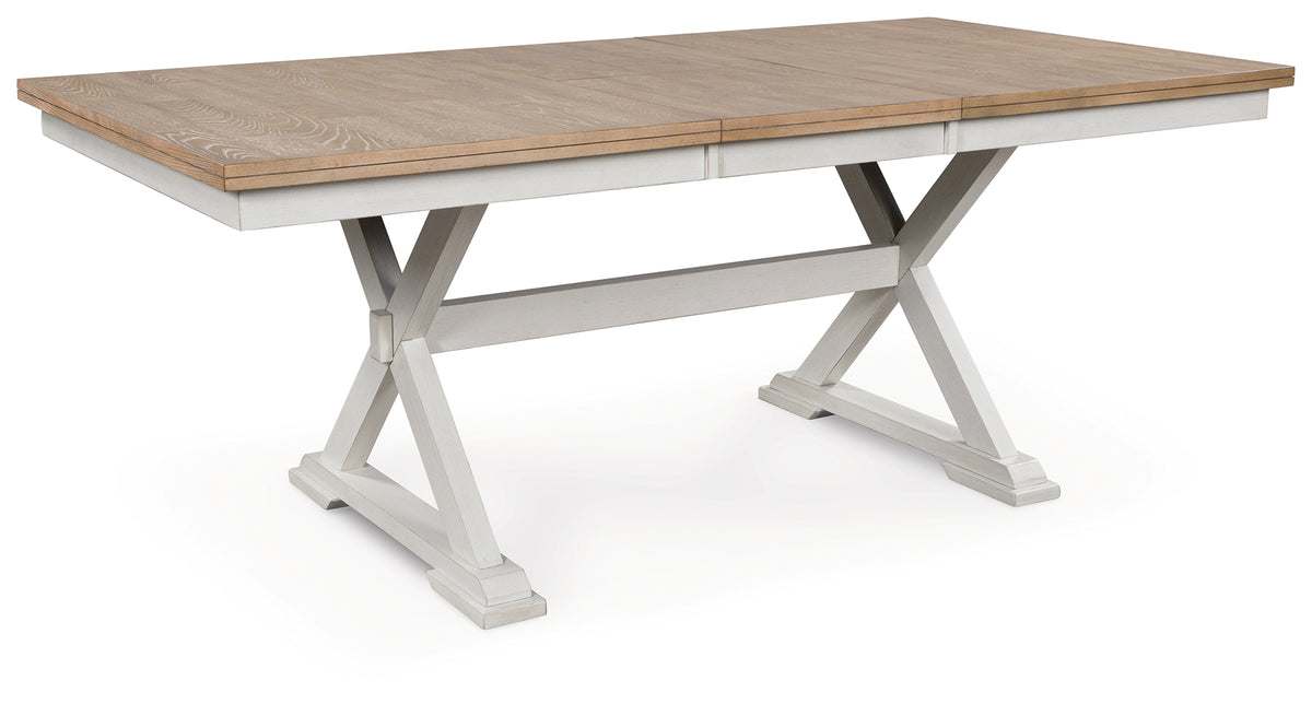 3 Brothers Decor - Ashley Furniture - Purlaney Dining Butterfly Extension Table - RECT DRM Butterfly EXT Table / Antique White/Natural - PCD627-35