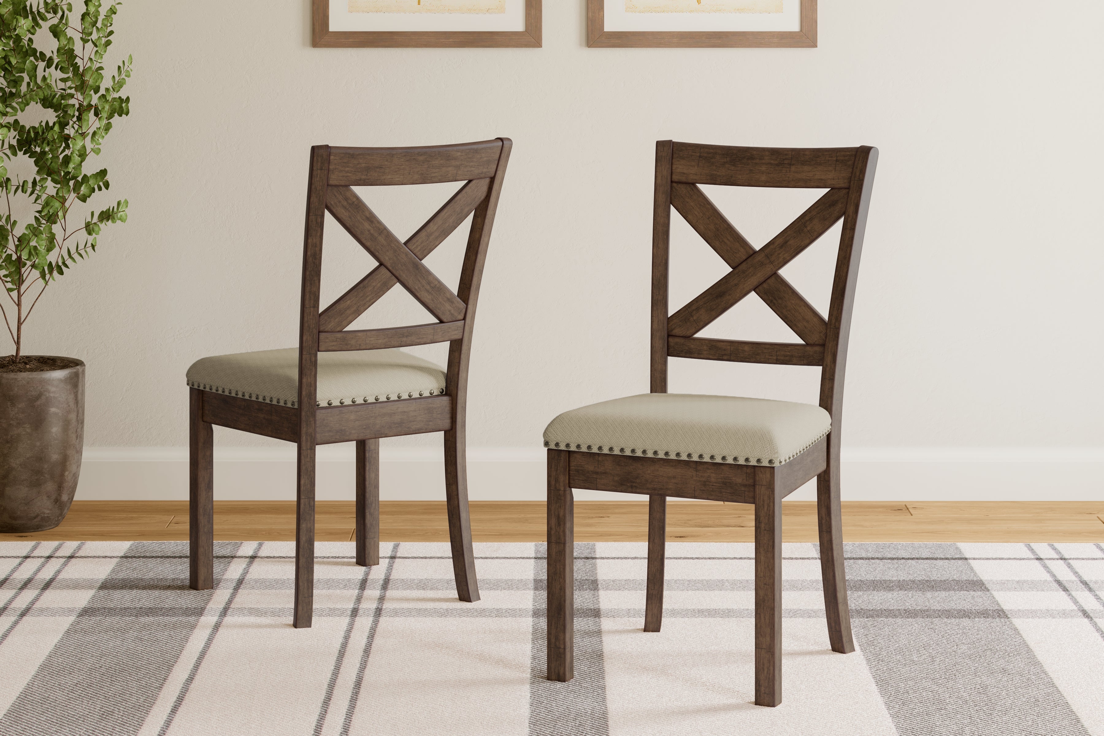 3 Brothers Decor - Ashley Furniture - Moriville Dining Room - Dining Chair (Set of 2) / Beige - D631-01X2