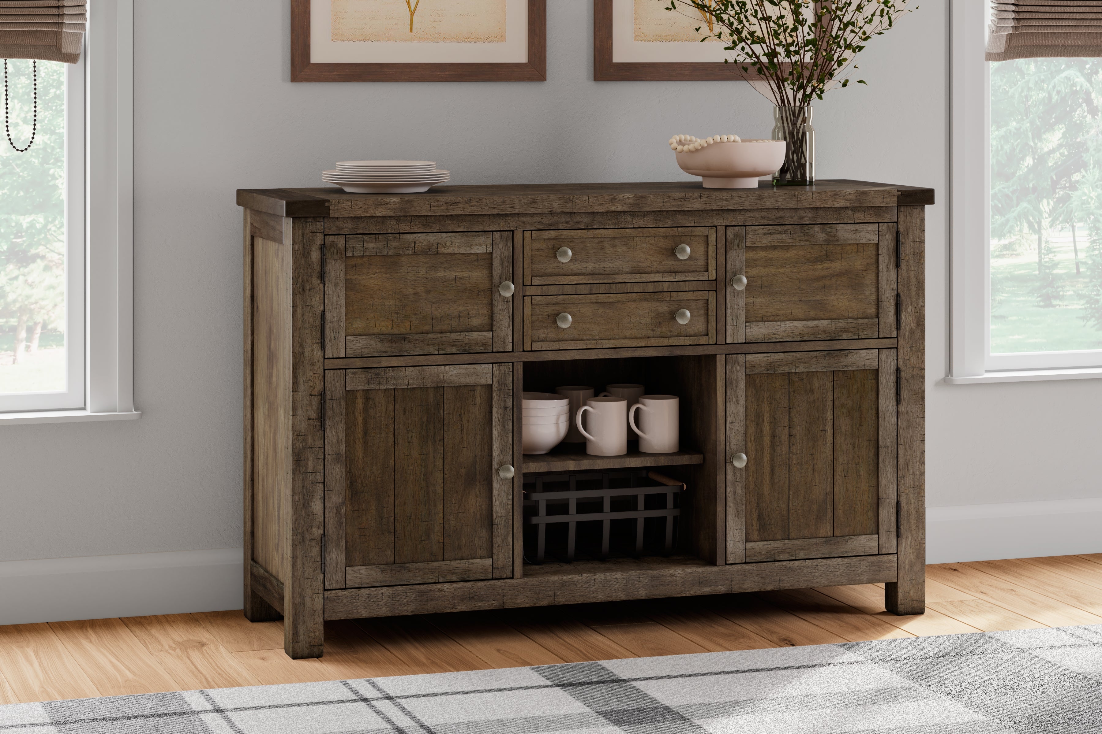 3 Brothers Decor - Ashley Furniture - Moriville Dining Room - Dining Room Server / Grayish Brown - D631-60