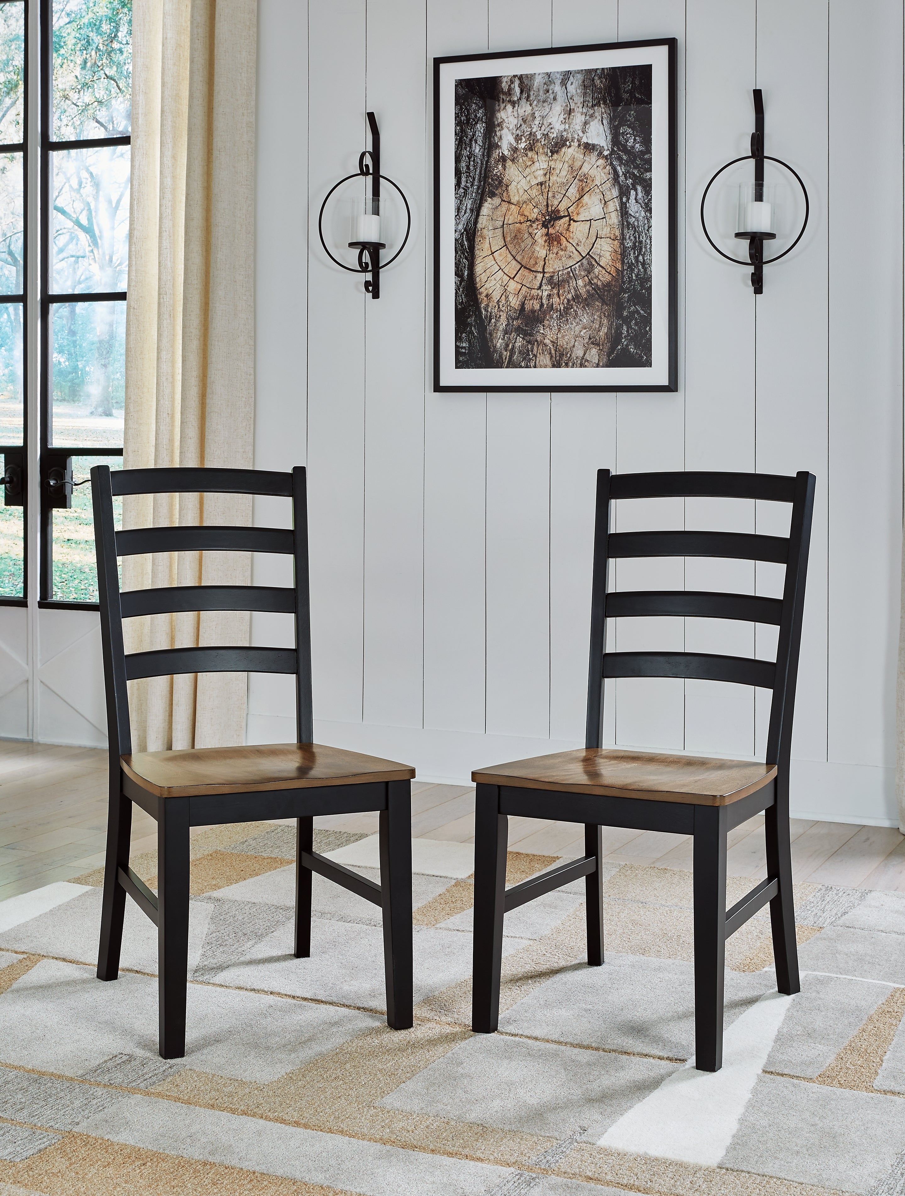 3 Brothers Decor - Ashley Furniture - Wildenauer Dining Room - Dining Chair (Set of 2) / Brown/Black - D634-01X2