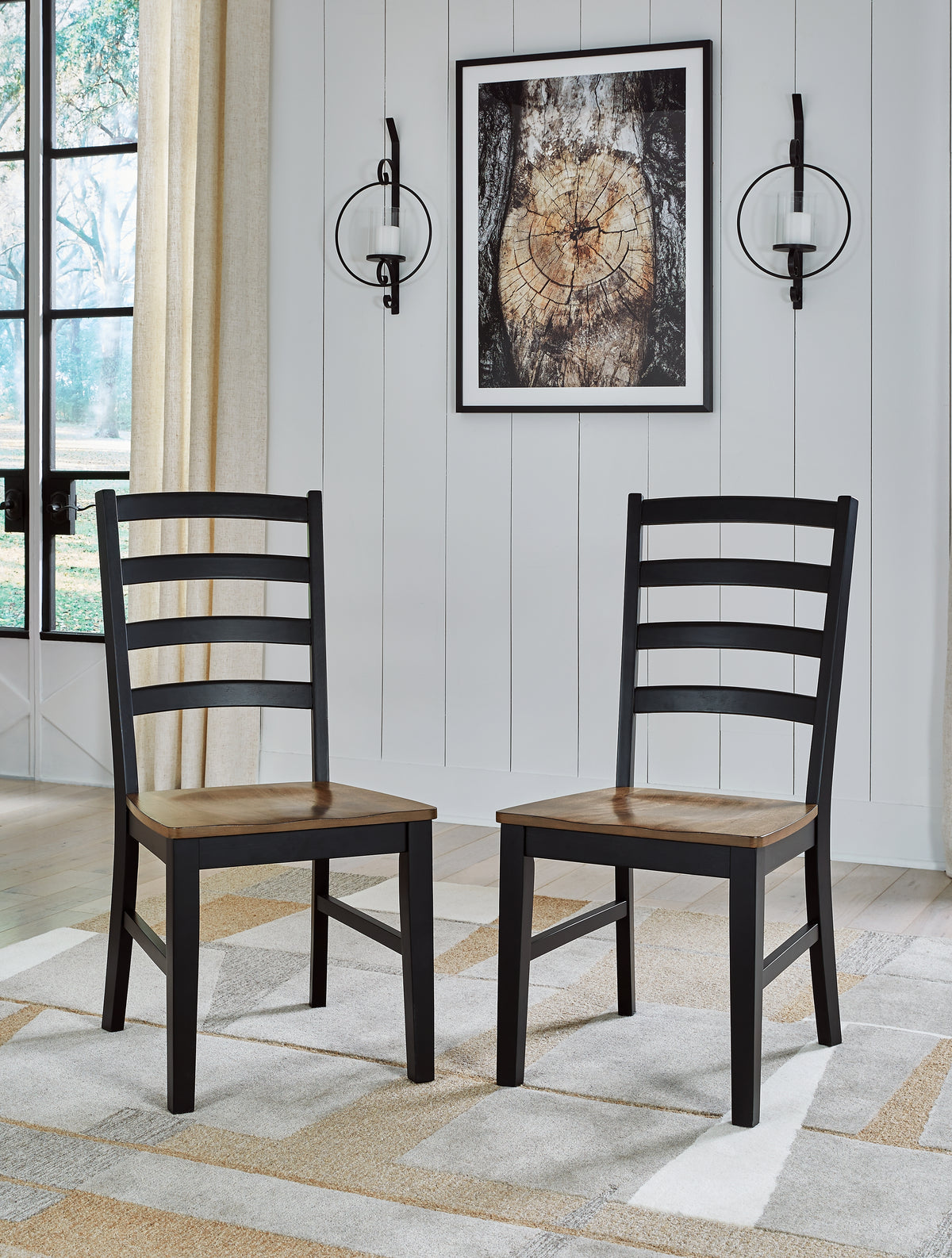 3 Brothers Decor - Ashley Furniture - Wildenauer Dining Room - Dining Chair (Set of 2) / Brown/Black - D634-01X2