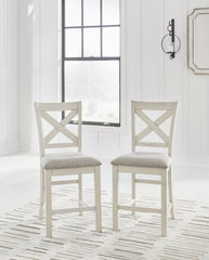 3 Brothers Decor - Ashley Furniture - Robbinsdale Dining Room - Barstool (Set of 2) / Antique White - D642-124X2