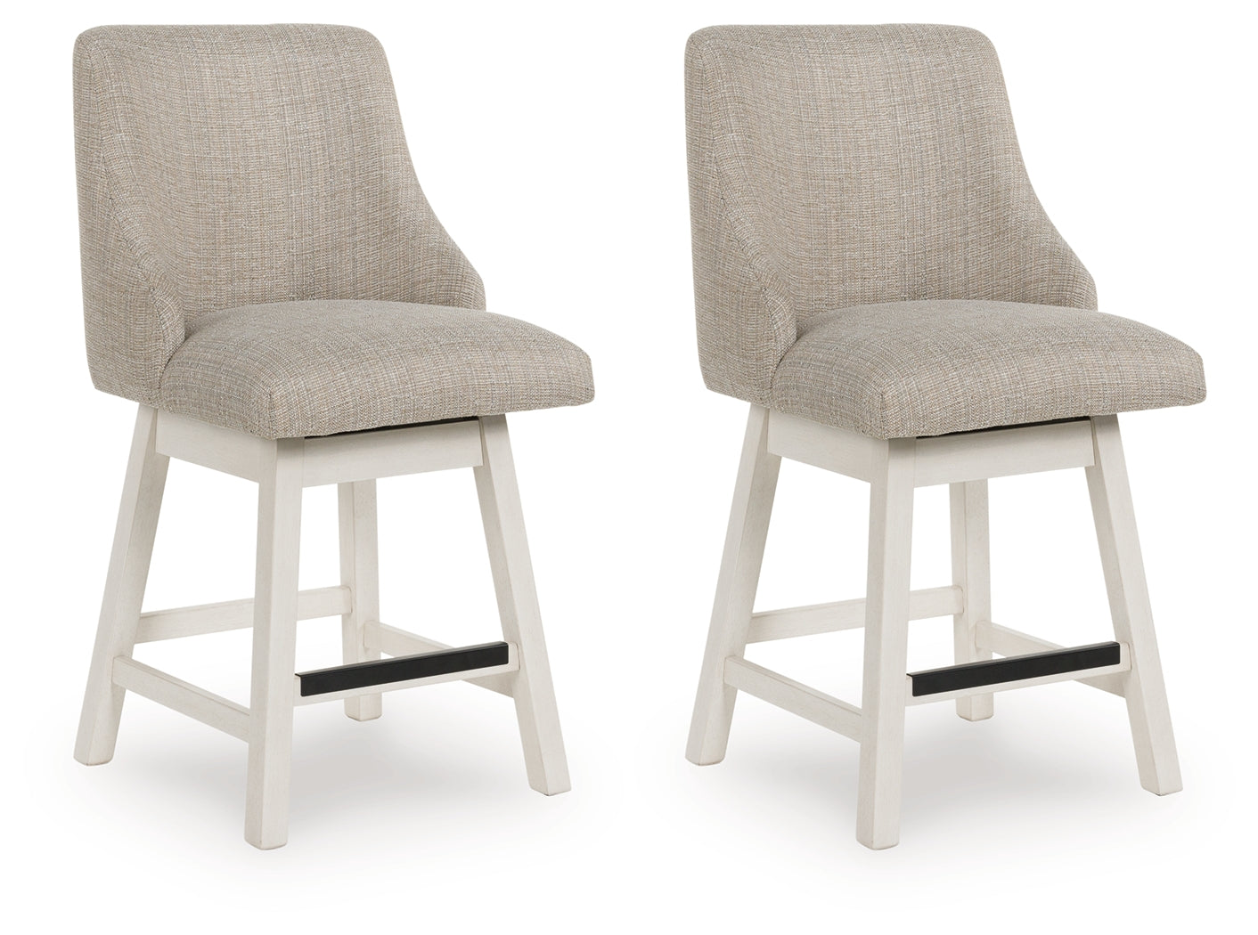 3 Brothers Decor - Ashley Furniture - Robbinsdale Dining Room - Counter Height Barstool (Set of 2) / Antique White - D642-324X2