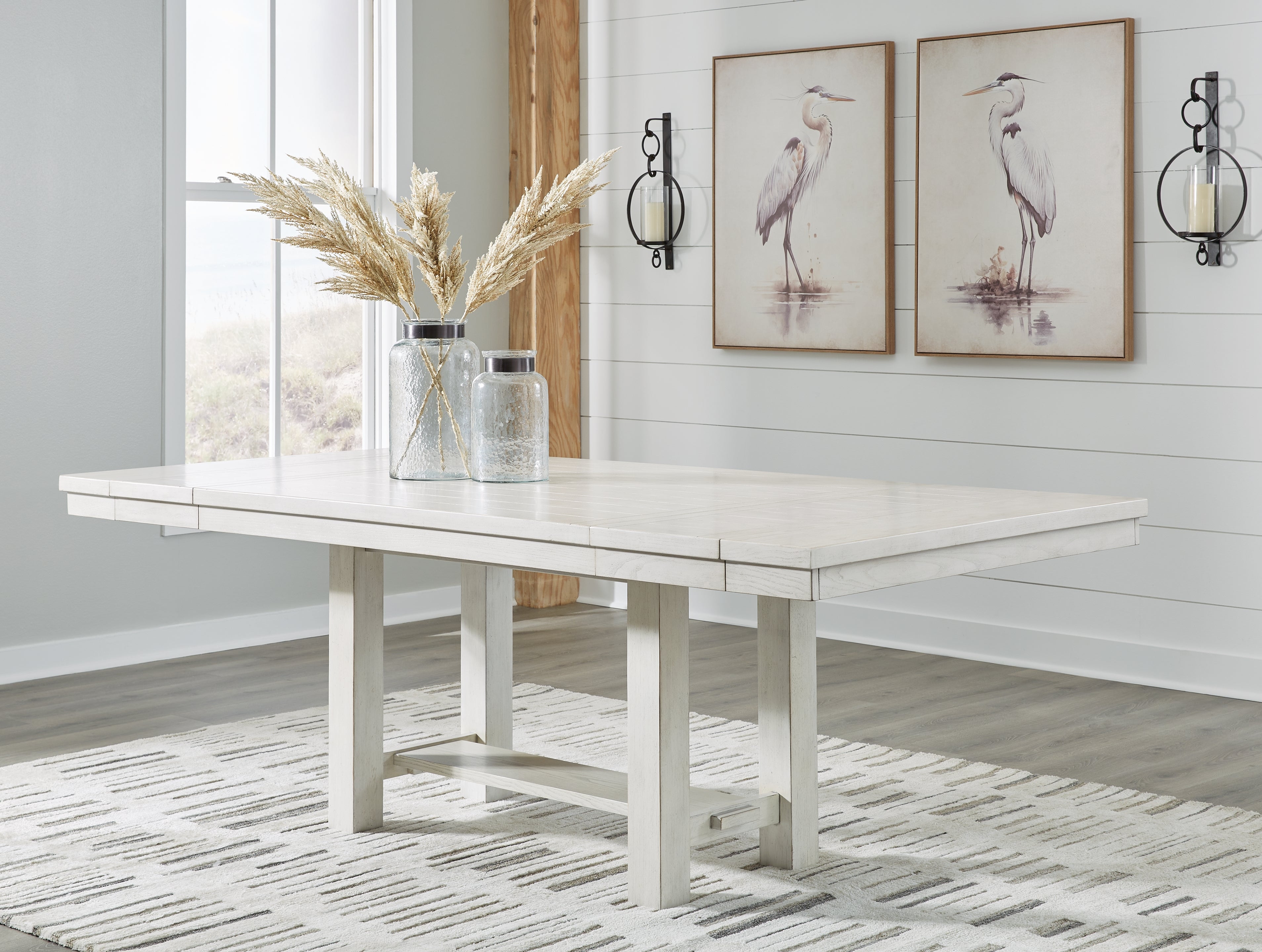 3 Brothers Decor - Ashley Furniture - Robbinsdale Dining Room - RECT Dining Room EXT Table / Antique White - D642-45