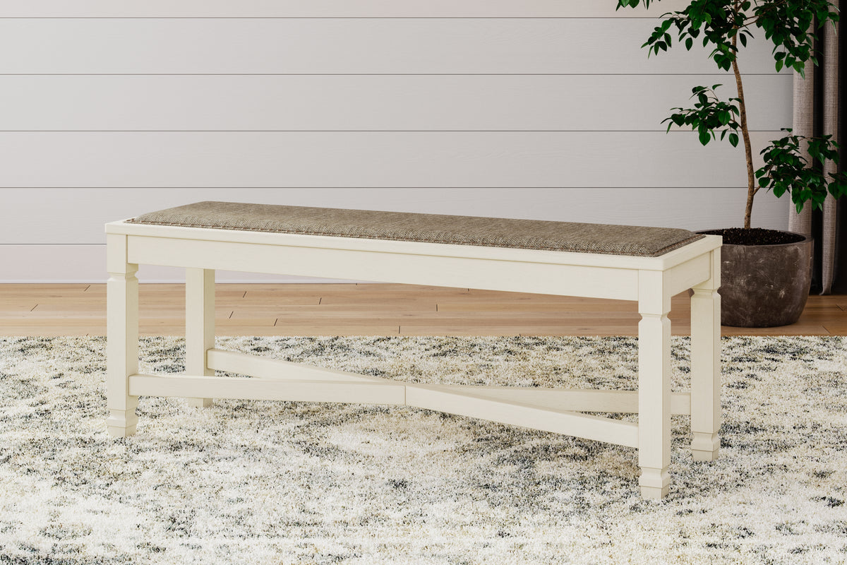 3 Brothers Decor - Ashley Furniture - Bolanburg Dining Bench - Large UPH Dining Room Bench / Two-tone / 50"W x 15"D x 20"H - D647-00
