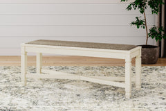 3 Brothers Decor - Ashley Furniture - Bolanburg Dining Bench - Large UPH Dining Room Bench / Two-tone / 50"W x 15"D x 20"H - D647-00