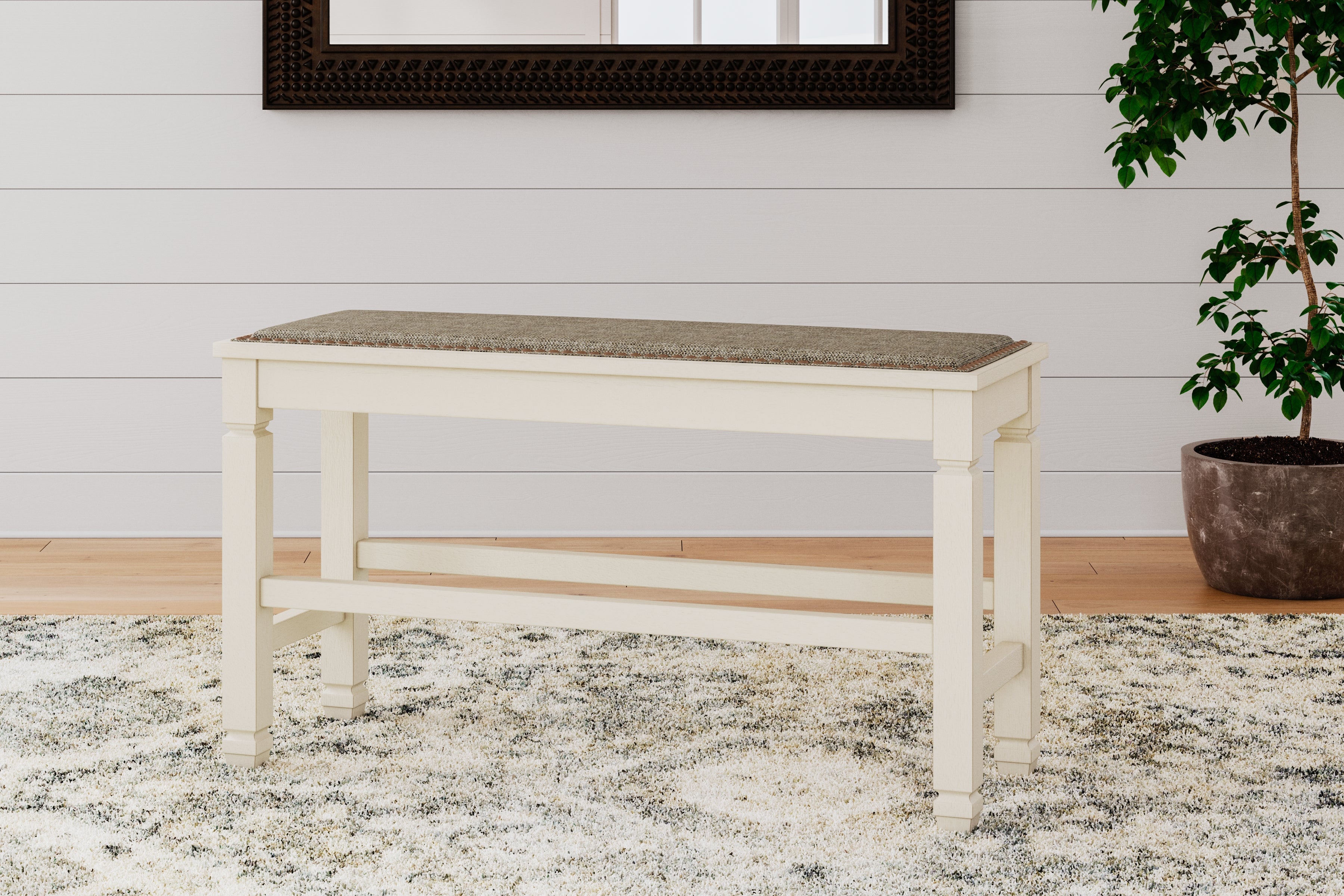 3 Brothers Decor - Ashley Furniture - Bolanburg Dining Room - DBL Counter UPH Bench (1/CN) / Two-tone - D647-09