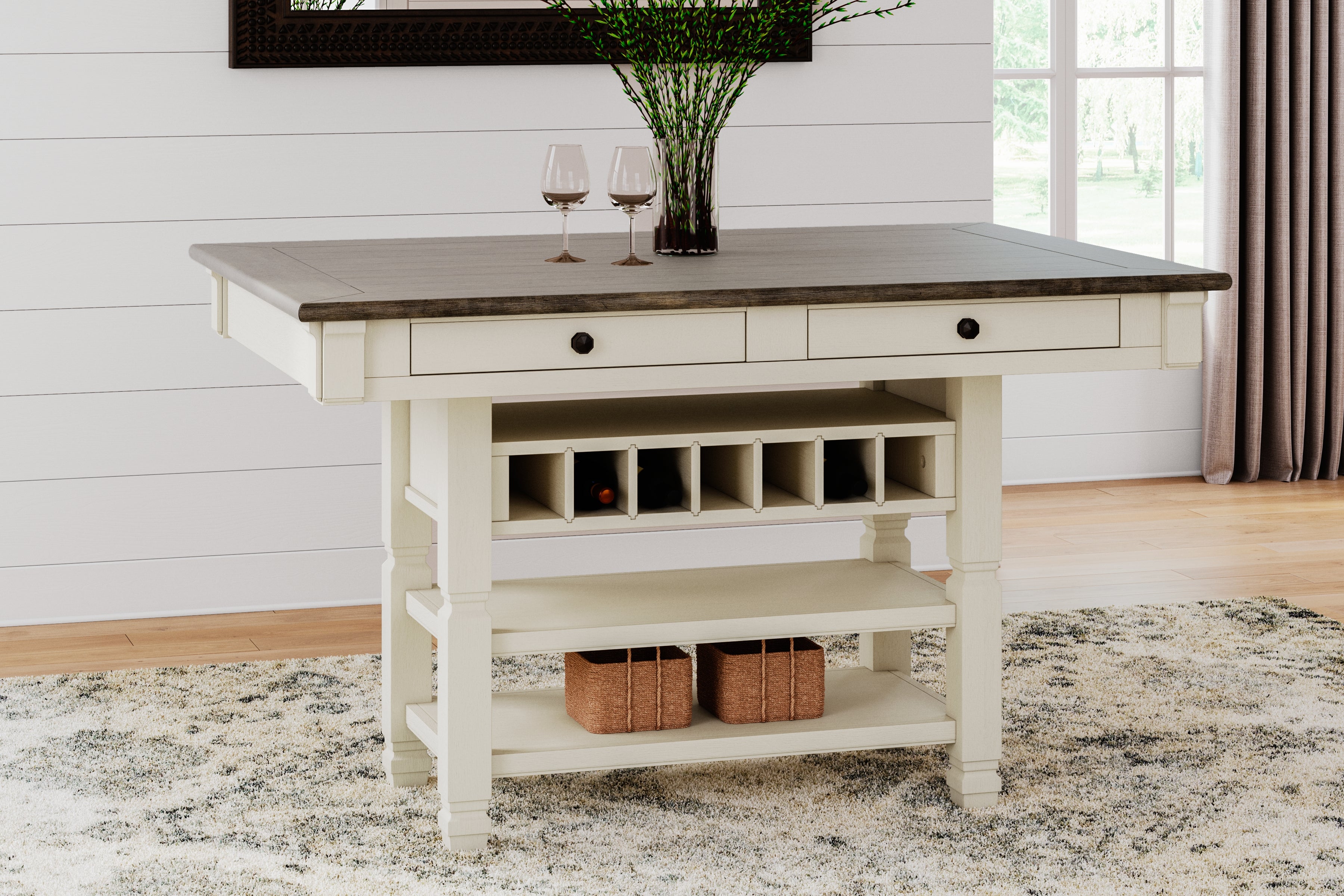3 Brothers Decor - Ashley Furniture - Bolanburg Dining Room - RECT Dining Room Counter Table / Two-tone - D647-32