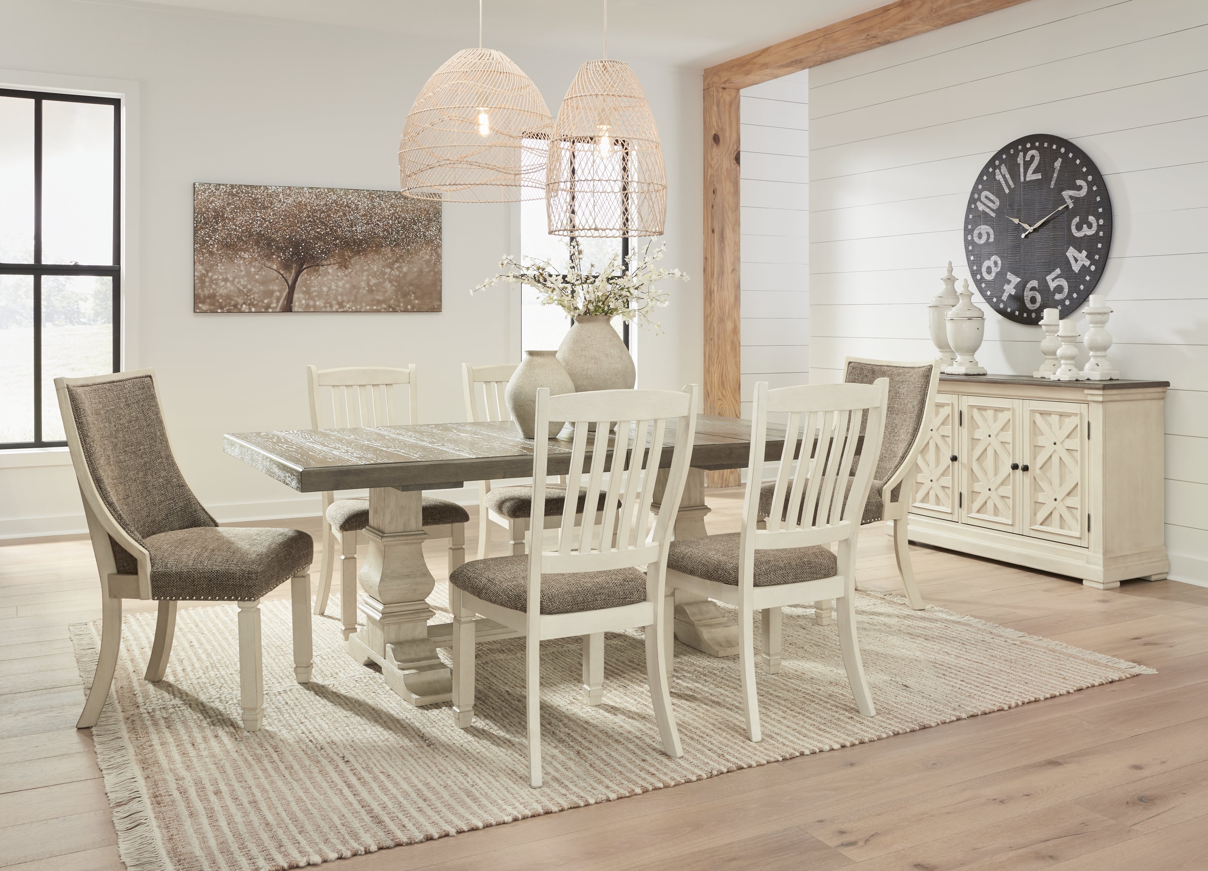 3 Brothers Decor - Ashley Furniture - Bolanburg Dining Room - Extension Dining Table / Antique White - D647D17