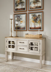 3 Brothers Decor - Ashley Furniture - Shaybrock Dining Room - Dining Room Server / Antique White/Brown - D683-60