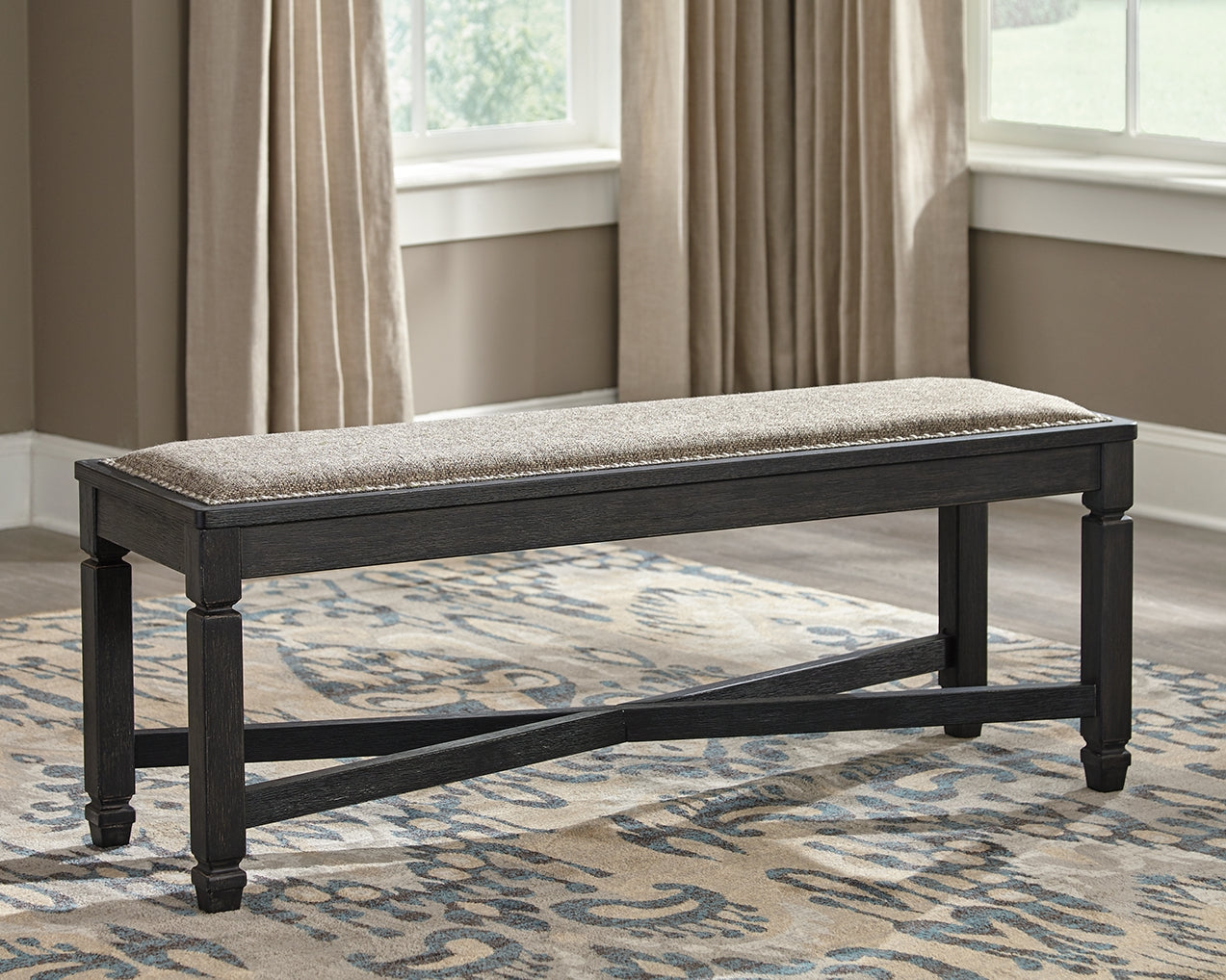 3 Brothers Decor - Ashley Furniture - Tyler Creek Dining Room - Upholstered Bench / Black/Grayish Brown - D736-00