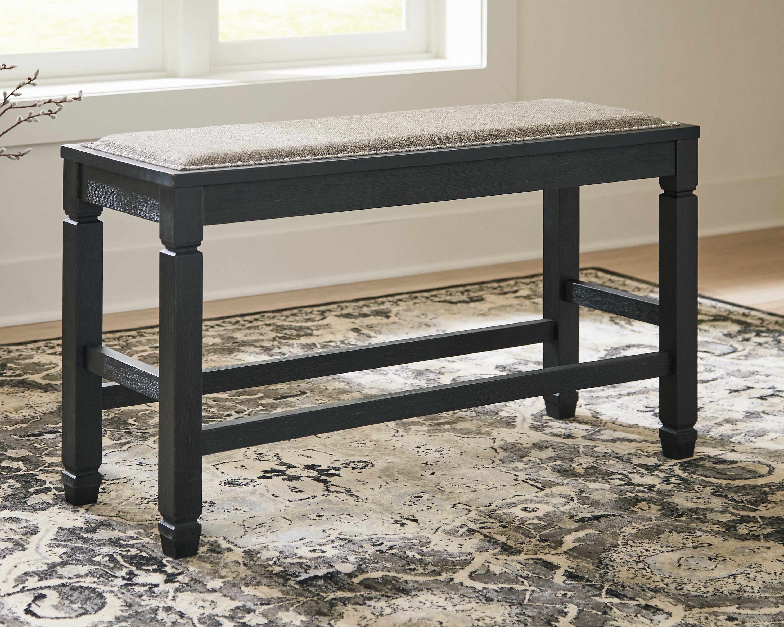 3 Brothers Decor - Ashley Furniture - Tyler Creek Dining Room - DBL Counter UPH Bench (1/CN) / Antique Black - D736-09