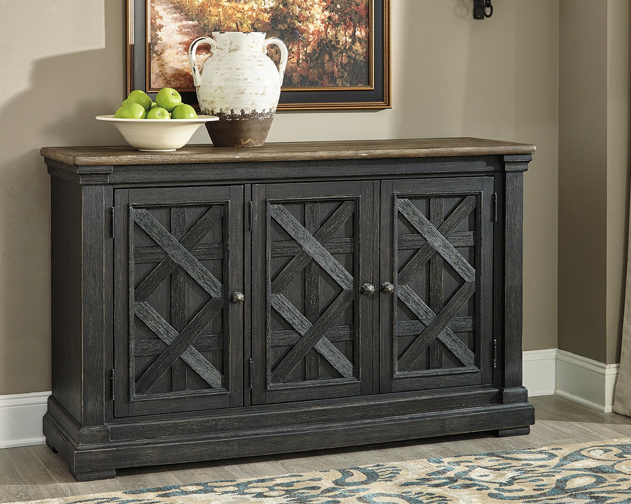 3 Brothers Decor - Ashley Furniture - Tyler Creek Dining Room - Dining Room Server / Black/Gray - D736-60