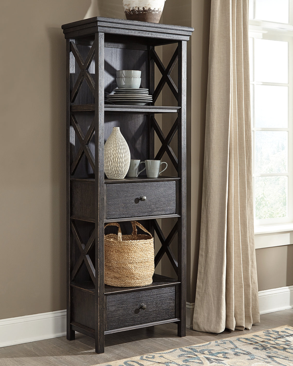 3 Brothers Decor - Ashley Furniture - Tyler Creek Dining Room - Display Cabinet / Black/Gray - D736-76