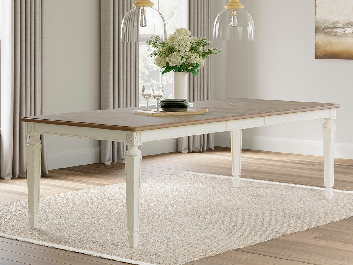 3 Brothers Decor - Ashley Furniture - Realyn Dining Room - RECT Dining Room EXT Table / Chipped White - D743-45