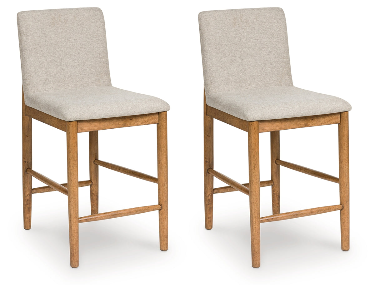 3 Brothers Decor - Ashley Furniture - Isanti Dining Room - Counter Height Barstool (Set of 2) / Light Brown - D752-124X2