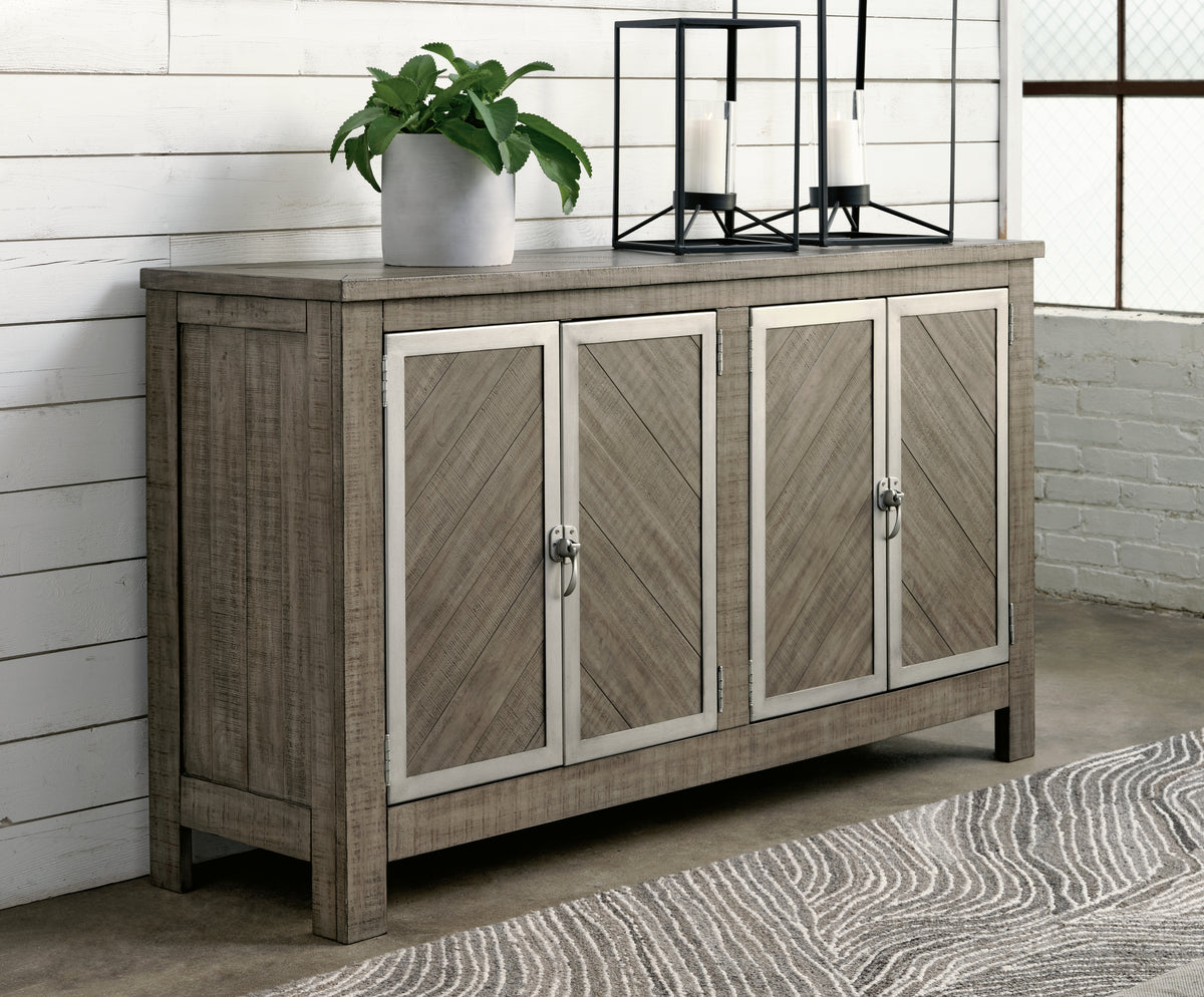 3 Brothers Decor - Ashley Furniture - Krystanza Dining Room - Dining Room Server / Weathered Gray - D766-60