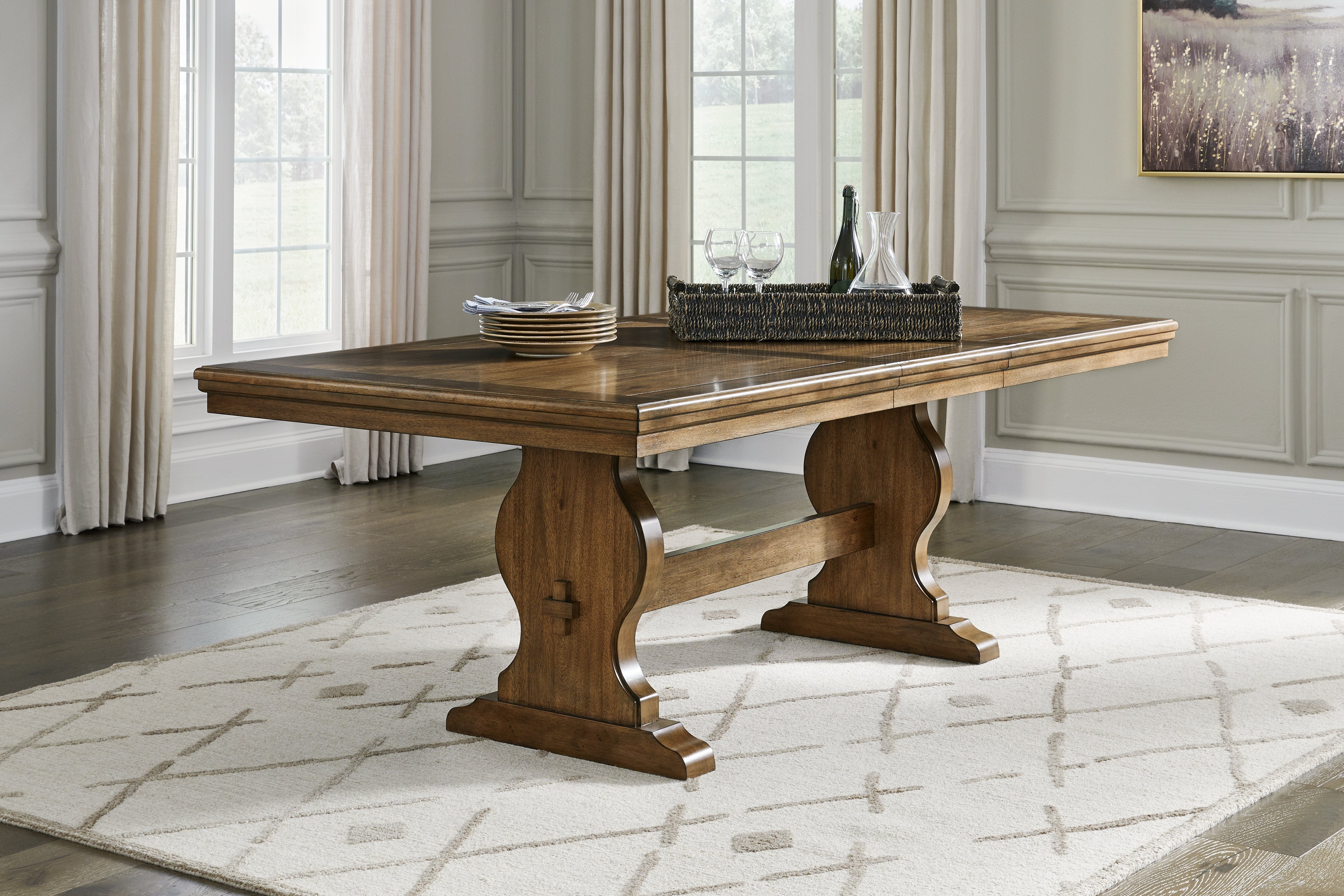 3 Brothers Decor - Ashley Furniture - Sturlayne Dining Room - RECT Dining Room EXT Table / Brown - D787-35