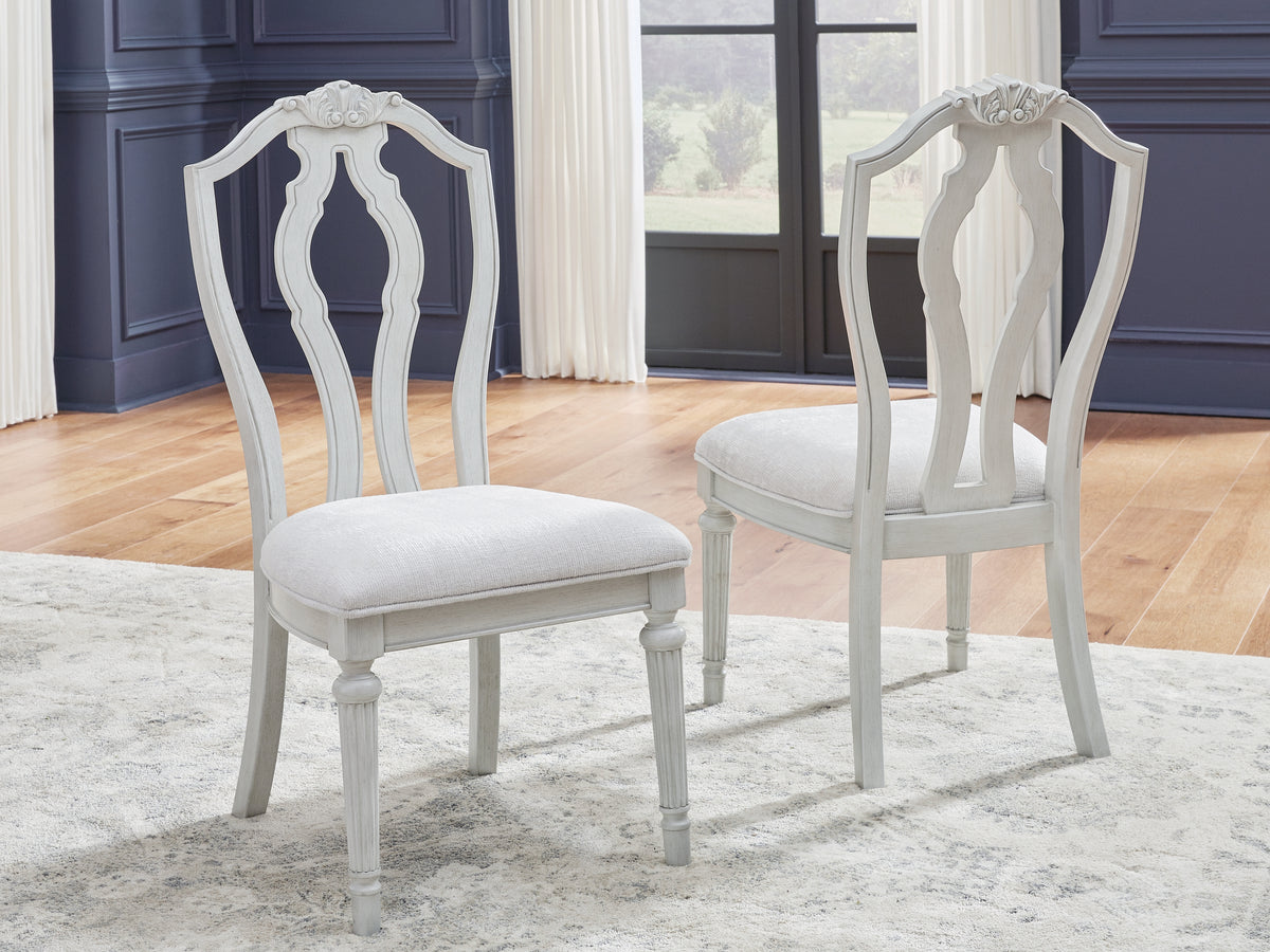 3 Brothers Decor - Ashley Furniture - Montelaine Dining Room - Dining Chair (Set of 2) / Antique White - D795-01X2