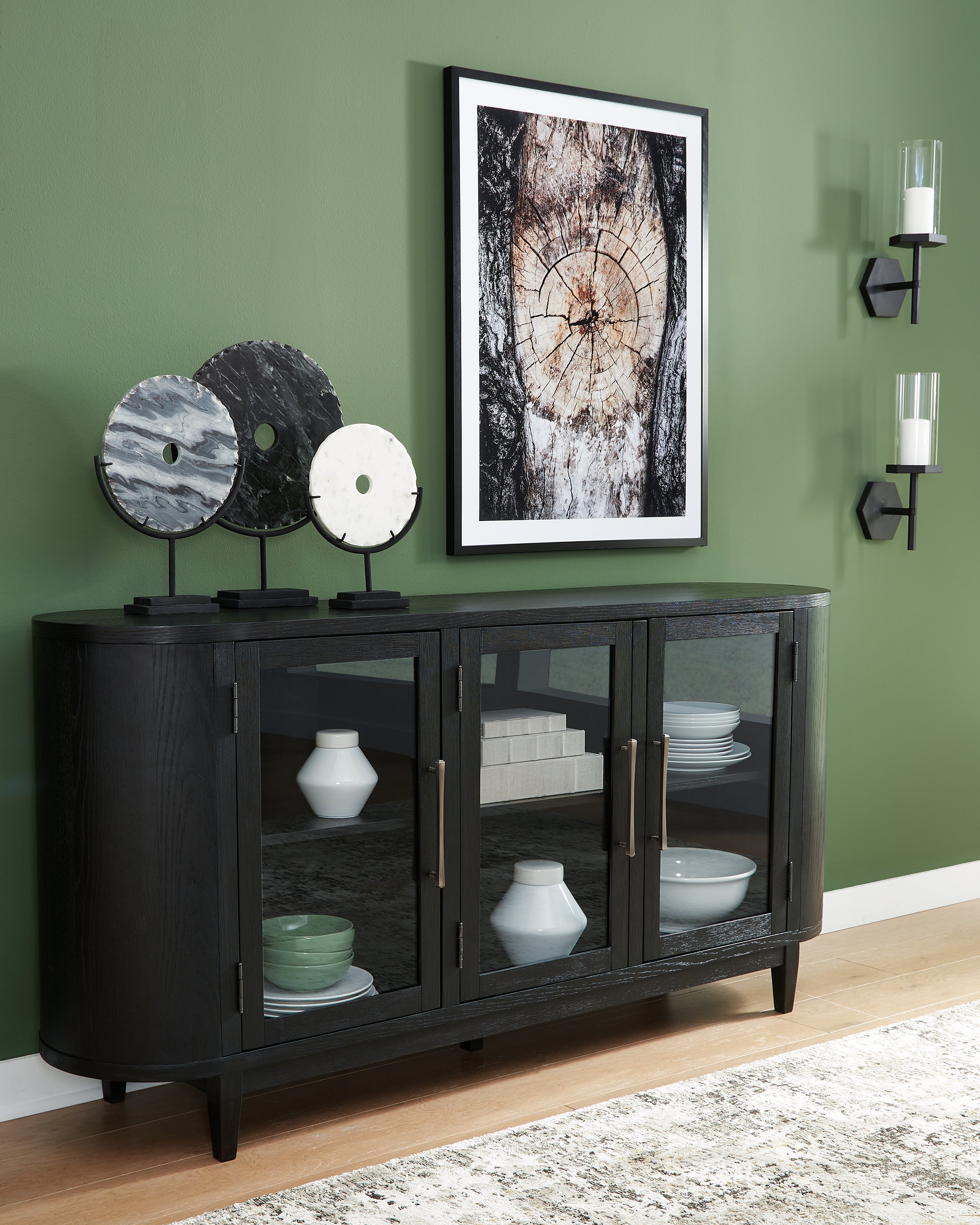 3 Brothers Decor - Ashley Furniture - Rowanbeck Dining Room - Dining Room Server / Black - D821-60