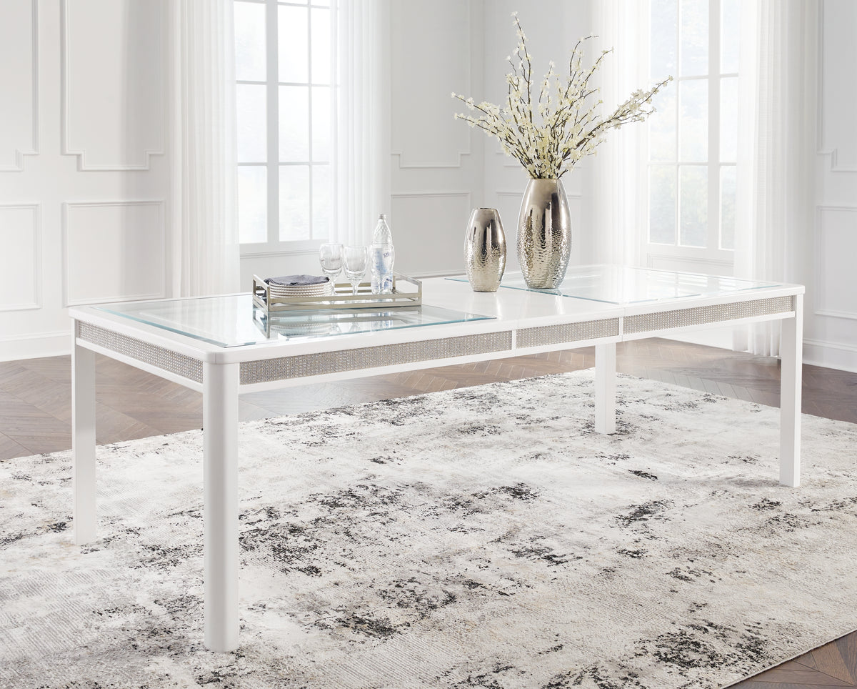3 Brothers Decor - Ashley Furniture - Chalanna Dining Room - RECT Dining Room EXT Table / White - D822-35