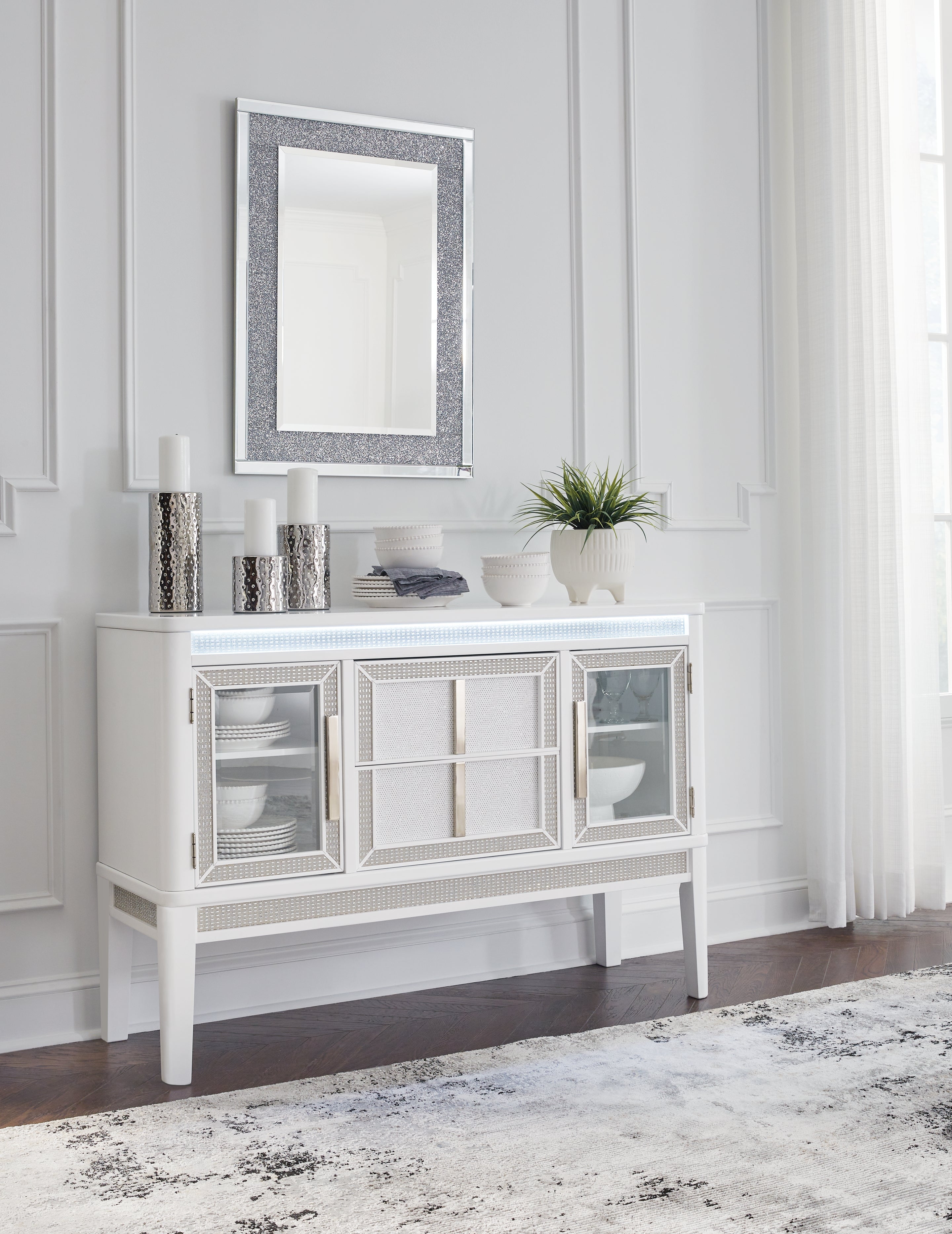 3 Brothers Decor - Ashley Furniture - Chalanna Dining Room - Dining Room Server / White - D822-60