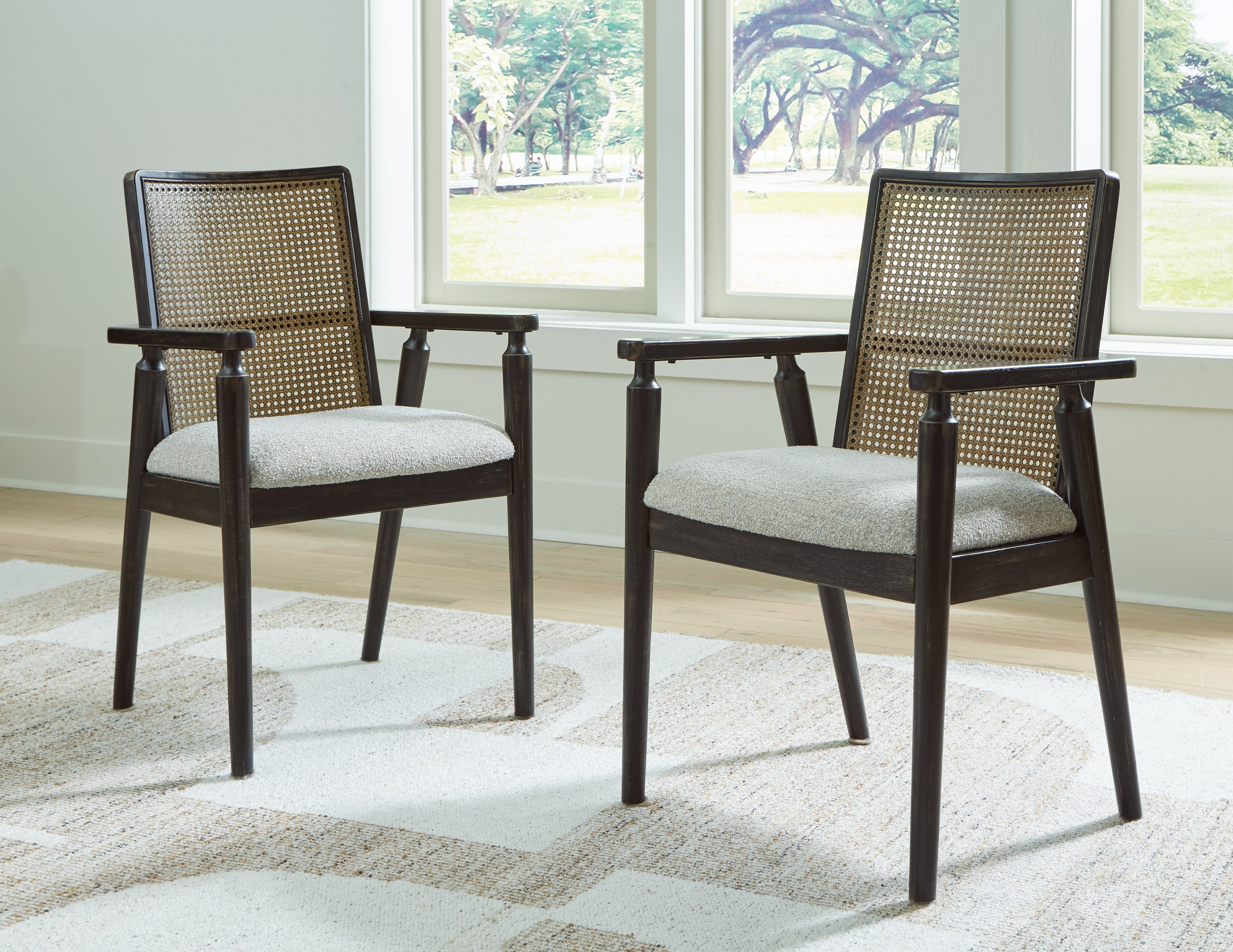 3 Brothers Decor - Ashley Furniture - Galliden Dining Room - Dining Chair (Set of 2) / Black/Brown - D841-02AX2