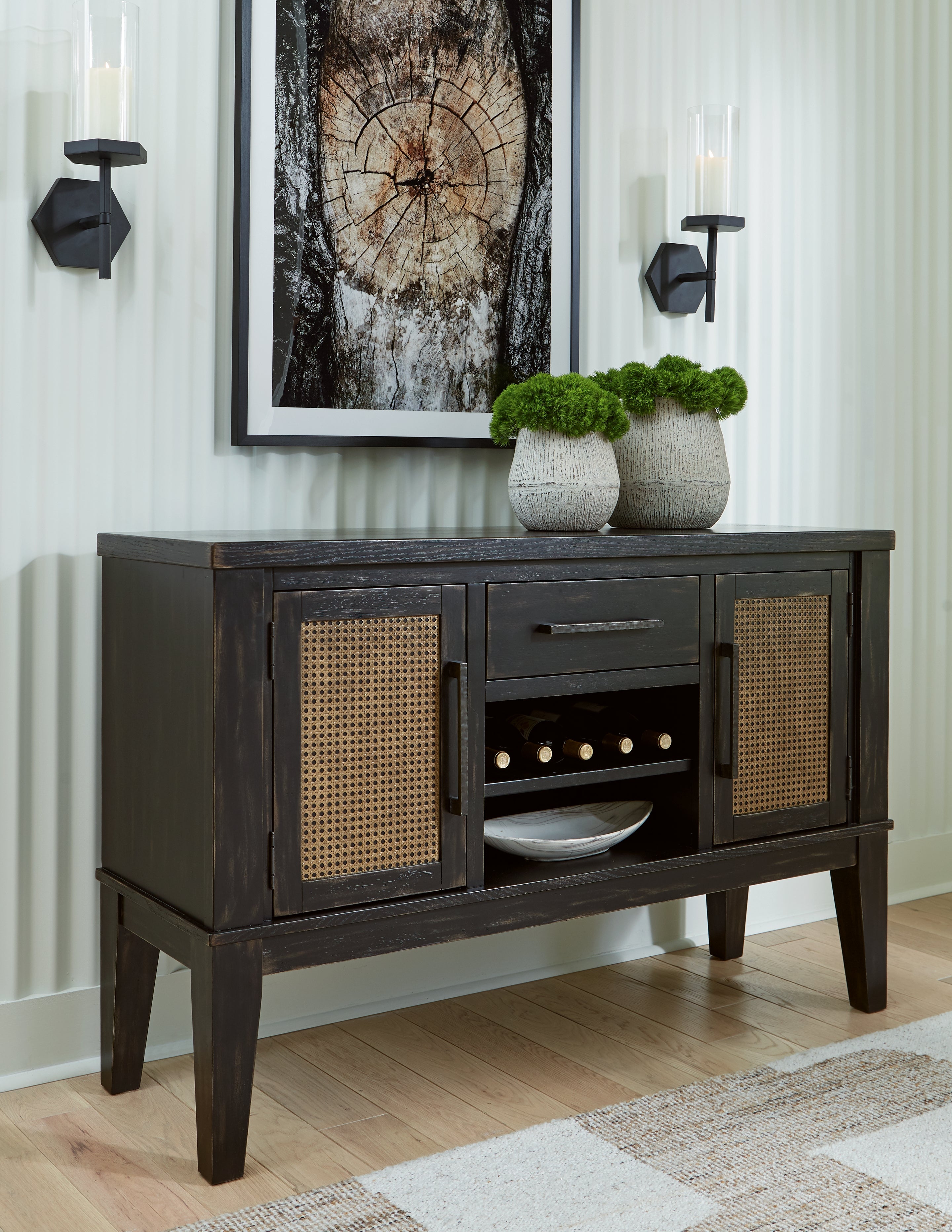 3 Brothers Decor - Ashley Furniture - Galliden Dining Room - Dining Room Server / Black - D841-60
