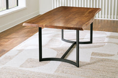 3 Brothers Decor - Ashley Furniture - Fortmaine Dining Room - Rectangular Dining Room Table / Brown/Black - D872-25